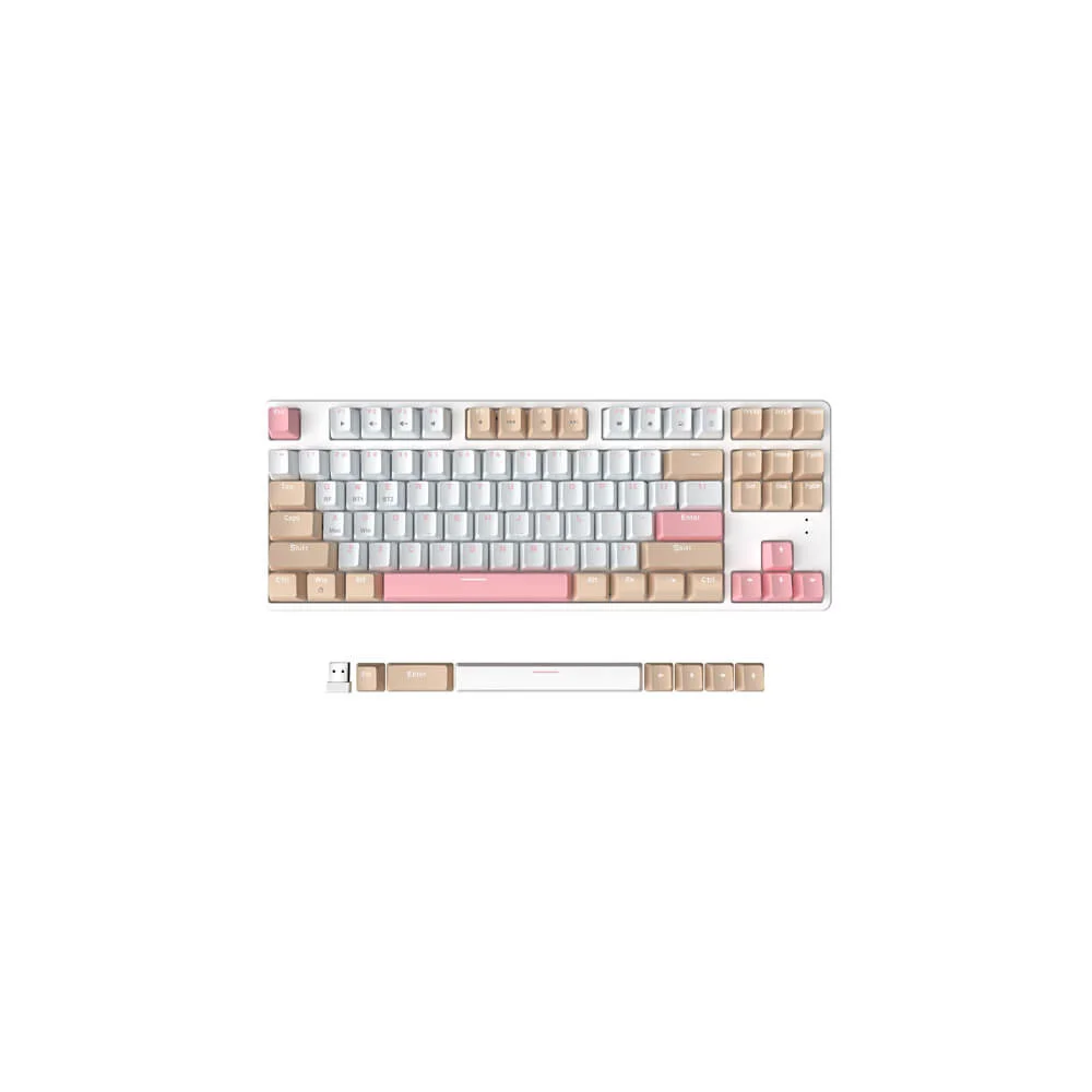 (Sold Out) Ajazz Ak871 Wireless Mechanical Keyboard White - Blue Switch_img_0