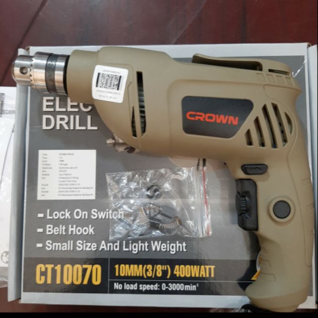Crown CT10070 400w Electric Drill 10mm (3/8") Model: CT10070_img_2