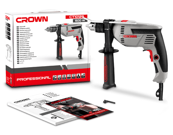 Crown CT10129 750w Impact Drill 13mm ( 1/2" ) with Hammer option Model: CT10129_img_1
