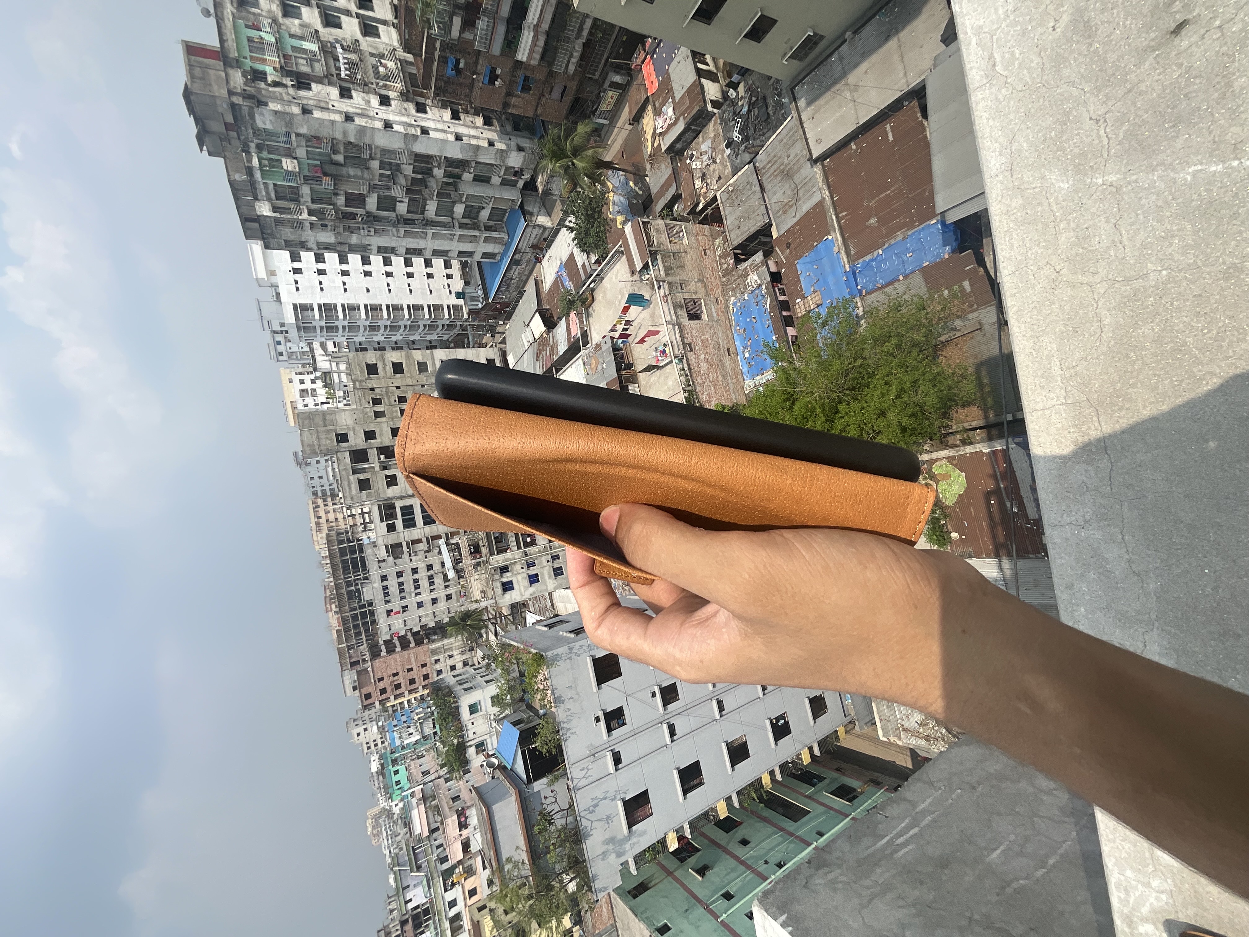 IQOO Neo9 invisible bracket portable magnetic card protection leather case with card holder_img_2