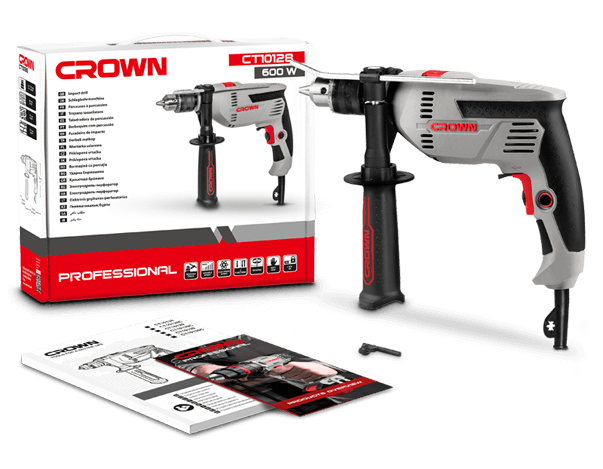 Crown CT10128 600w Impact Drill 13mm (1/2") Model: CT10128_img_3