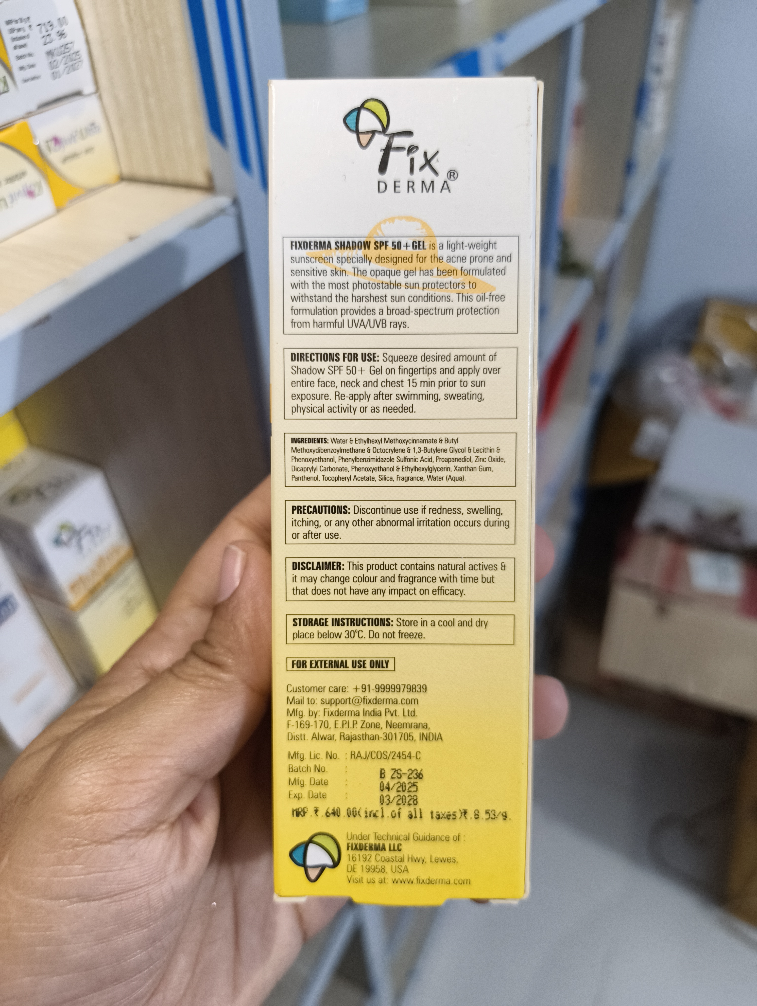 Fixderma Shadow Sunscreen For Oily Skin SPF 50+++Gel 75g_img_2