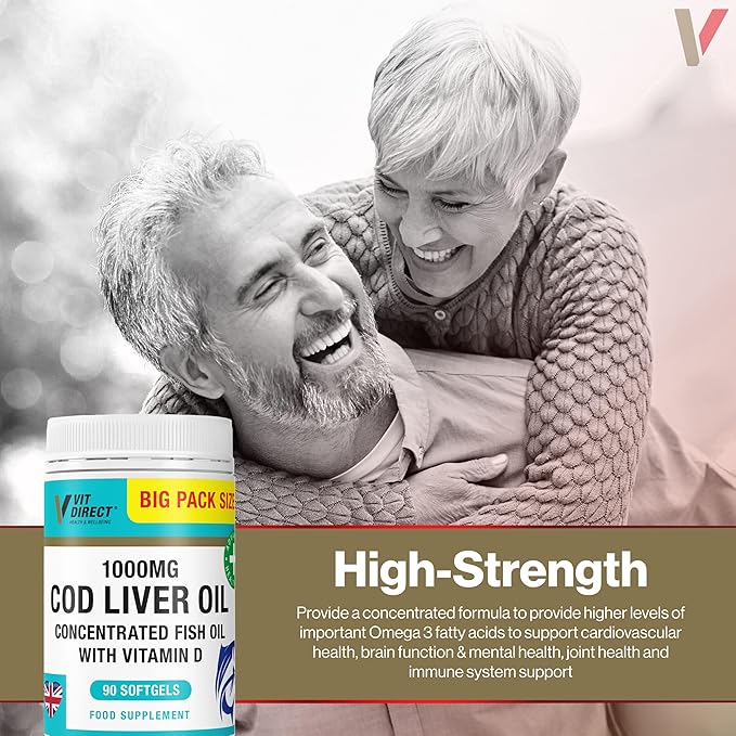 Cod Liver Oil with Vitamin D 90 Soft Gel Capsules - Made in UK_img_2