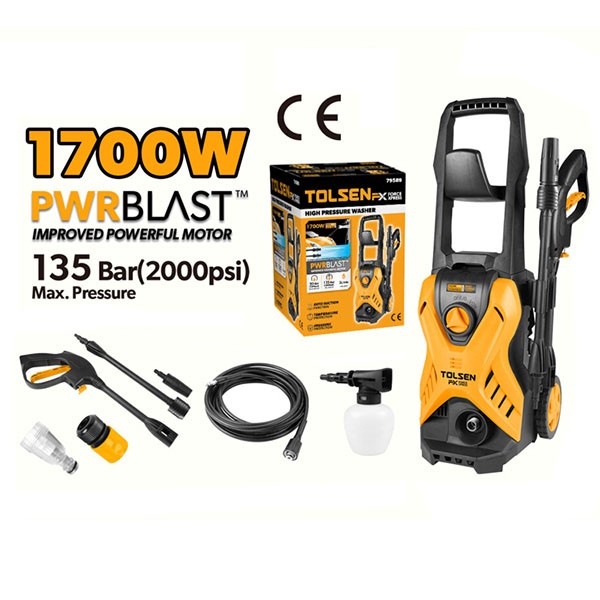 TOLSEN 79589, 1700W High Pressure Washer, 135Bar (2000psi), Car Washer, Bike Washer; Model 79589_img_0