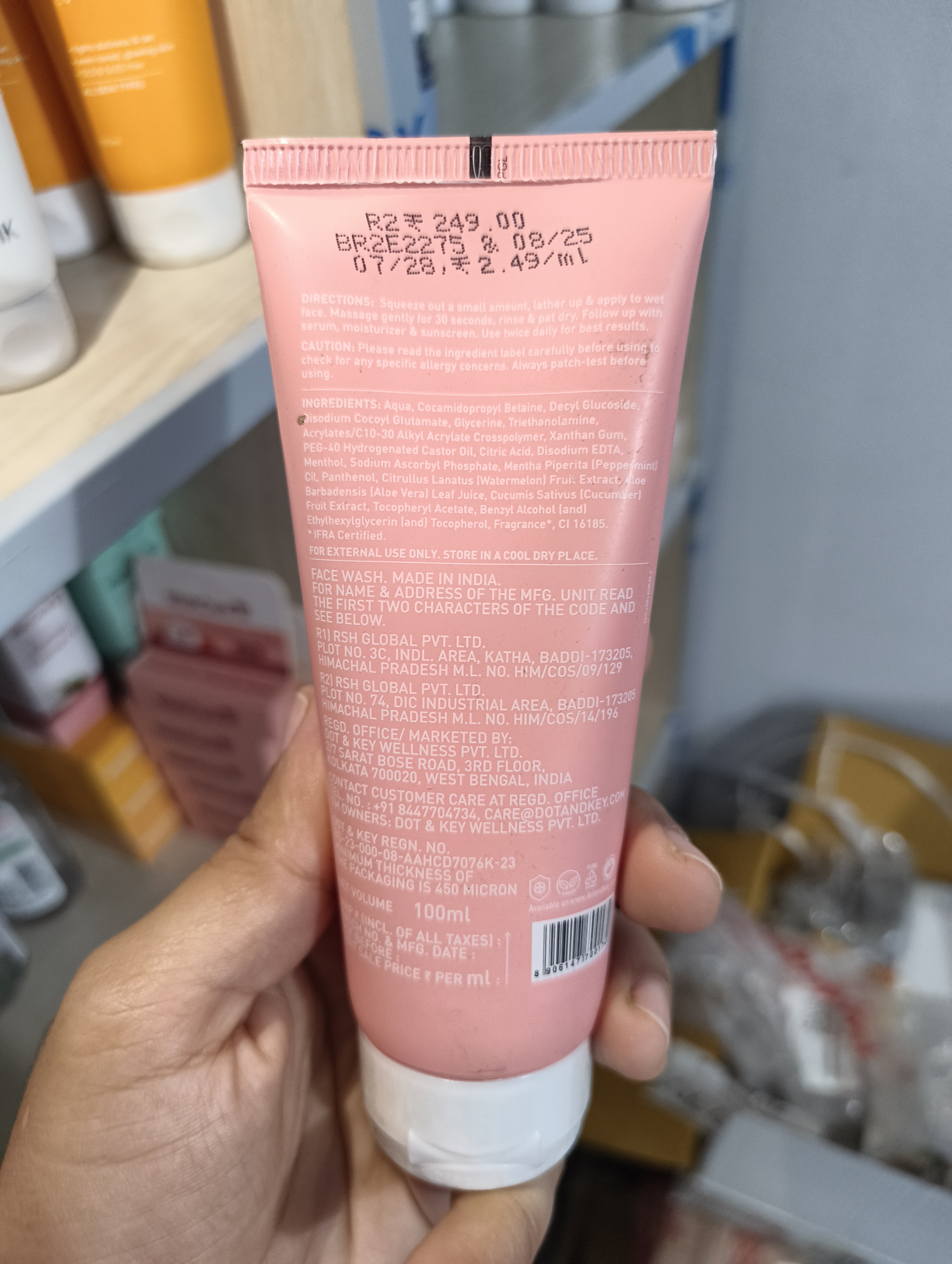 Dot & Key Watermelon + Vitamin C Gel Face Wash 100ml_img_2