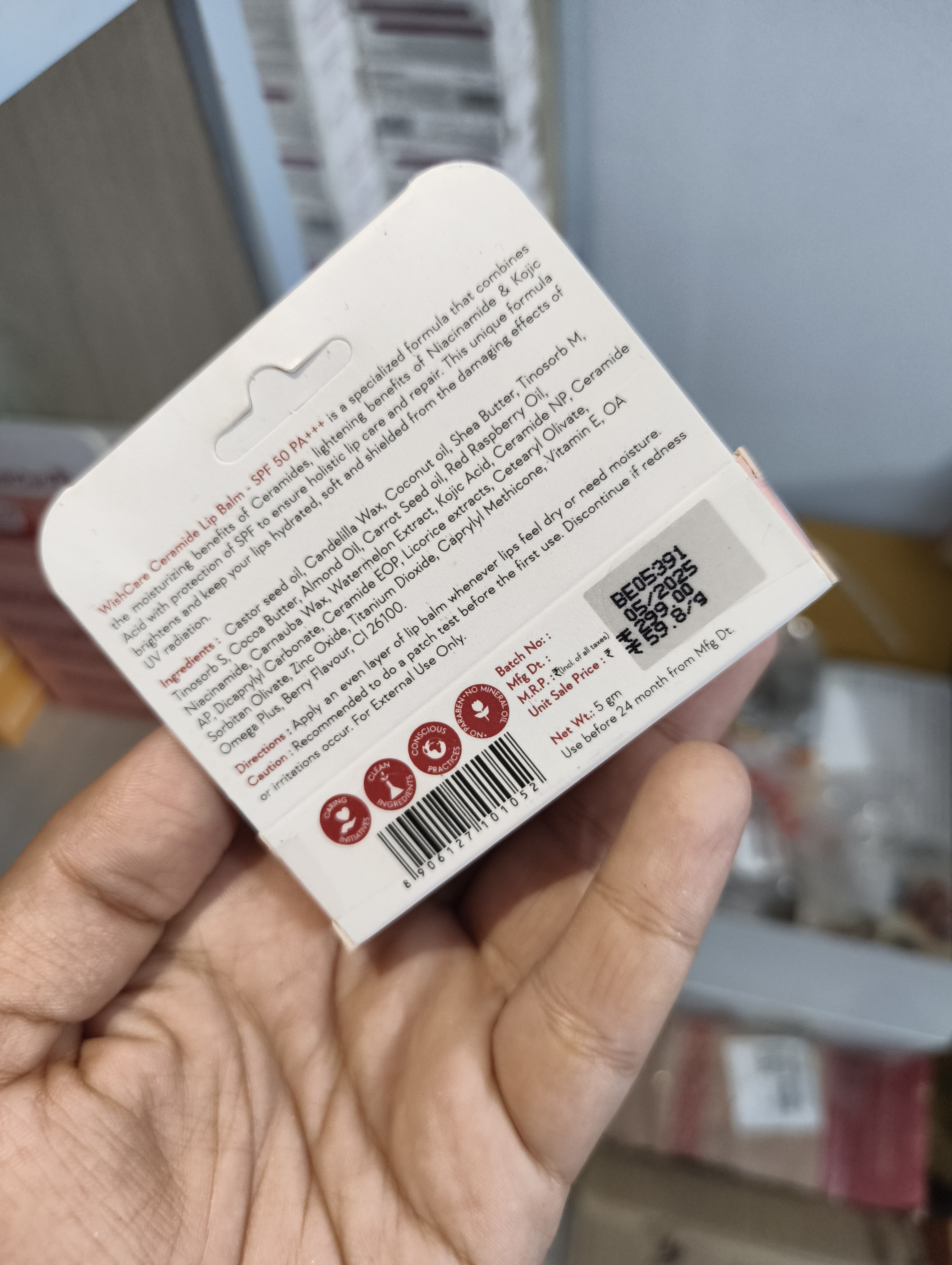 Wishcare Ceramide Lip Balm with SPF 50 PA+++ (Tinted)_img_2