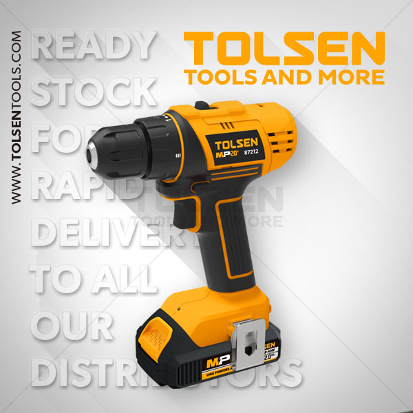 TOLSEN 87212 20V Li-Ion Cordless Drill/Screwdriver with 2pcs Battery & 1pc Charger; Model 87212_img_3