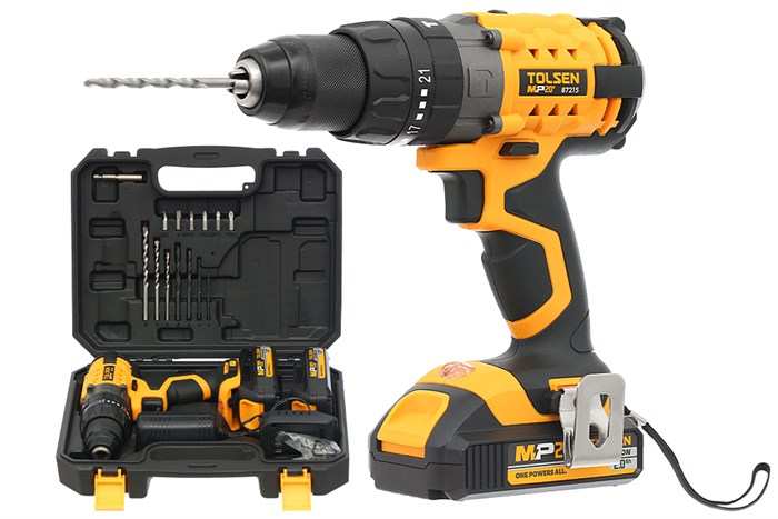 TOLSEN 87215 20V LI-ION Cordless Impact Drill / Screwdriver with Battery, Charger and 15pcs Accessories, ( Screwdriving / Drilling / Impact drilling ); Model 87215_img_4