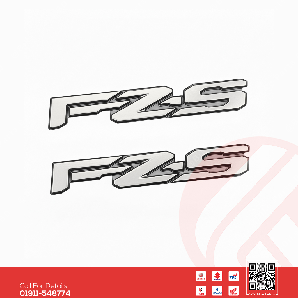 3D Logo/Monogram (Silver Colour) for Yamaha FZS V3, FZS V4 bike._img_0