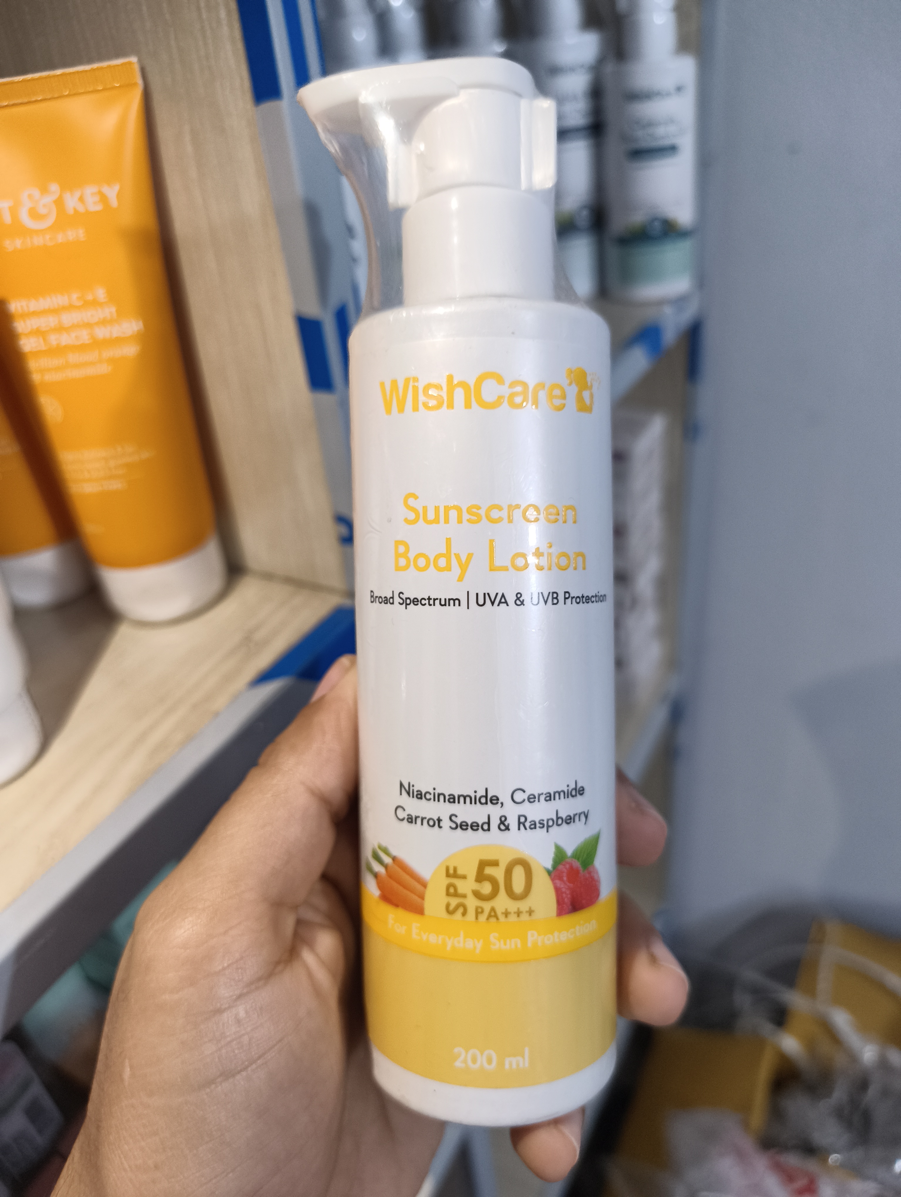 Wishcare SPF 50 Sunscreen Body Lotion - PA+++ UVA & UVB Protection with No White Cast - 200ml_img_1