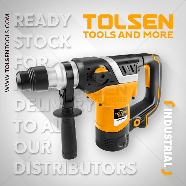TOLSEN 88530, 1100W Rotary Hammer SDS Plus Drills with Hard Case, FX Series Model: 88530_img_2