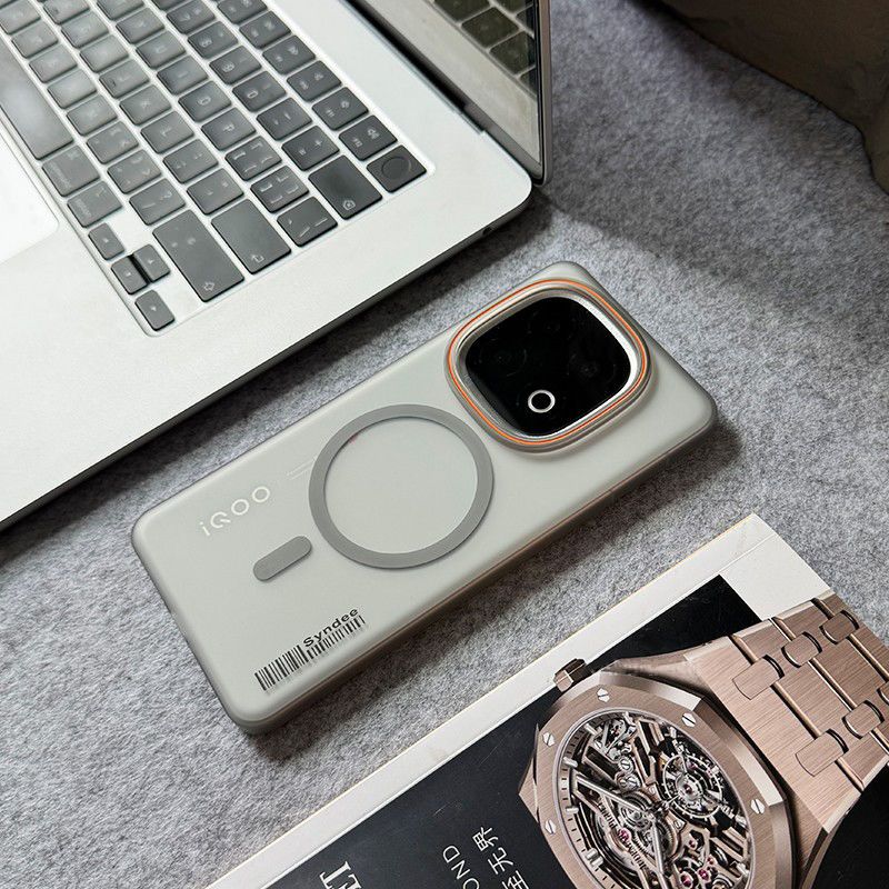 IQOO13 magnetic ring frosted anti-fall semi transparent hard cover_img_0