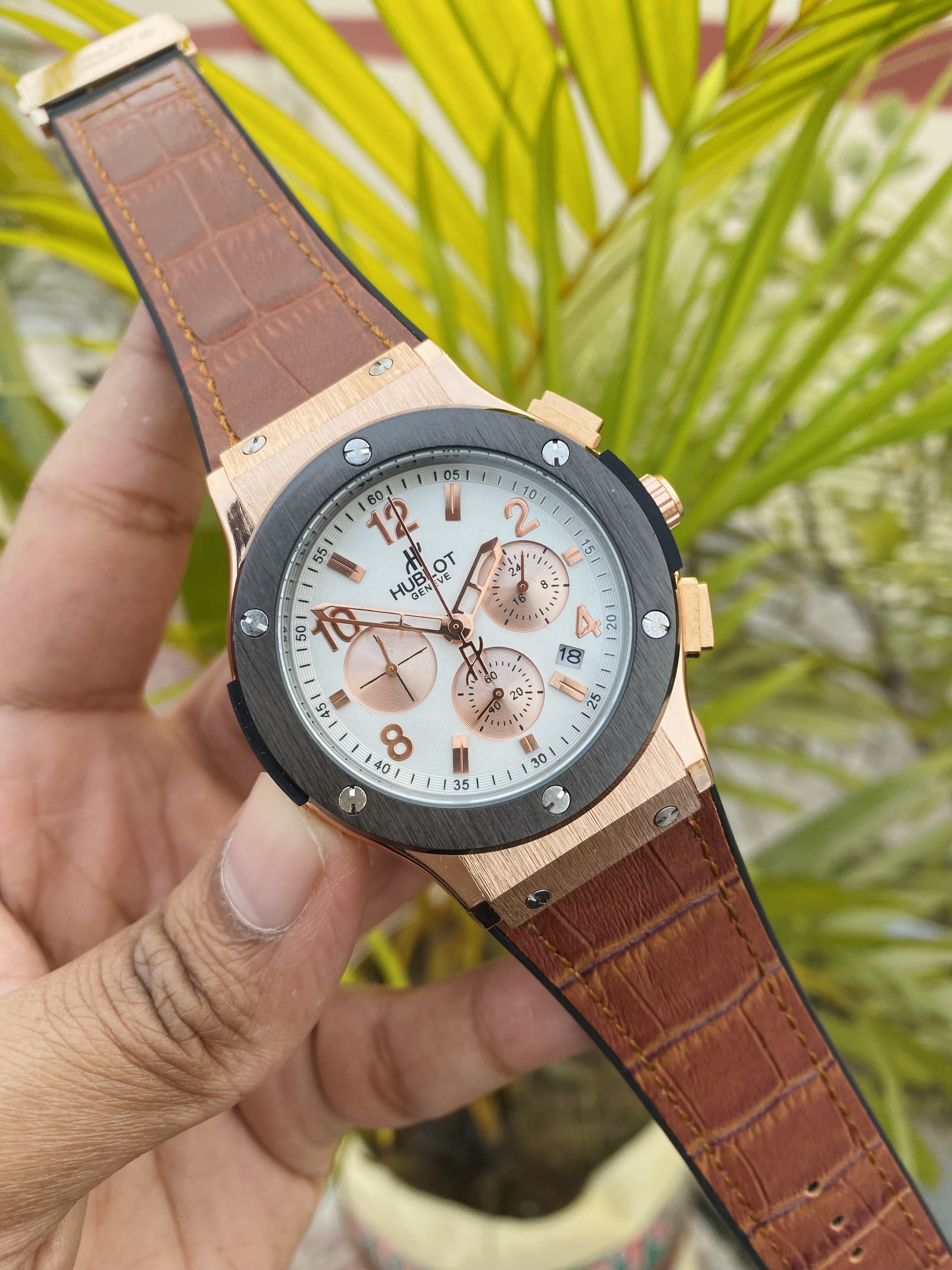 Hublot Geneve Watch Quartz Movement Chronograph Watch