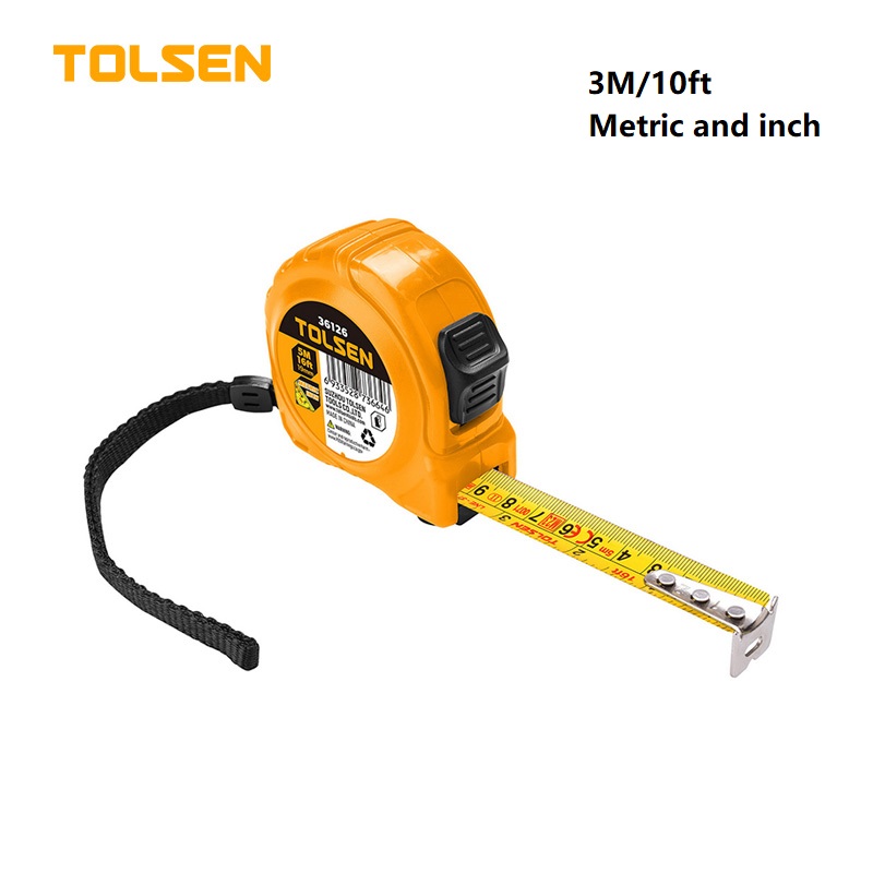 Tolsen Steel Measuring Tape 3M/10ft with metric and inch 36125