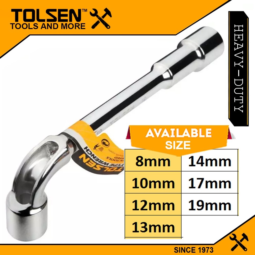 Tolsen L-Type Wrench (8 | 10 | 12 | 13 | 14 | 17 | 19mm) High Strength Metal_img_2