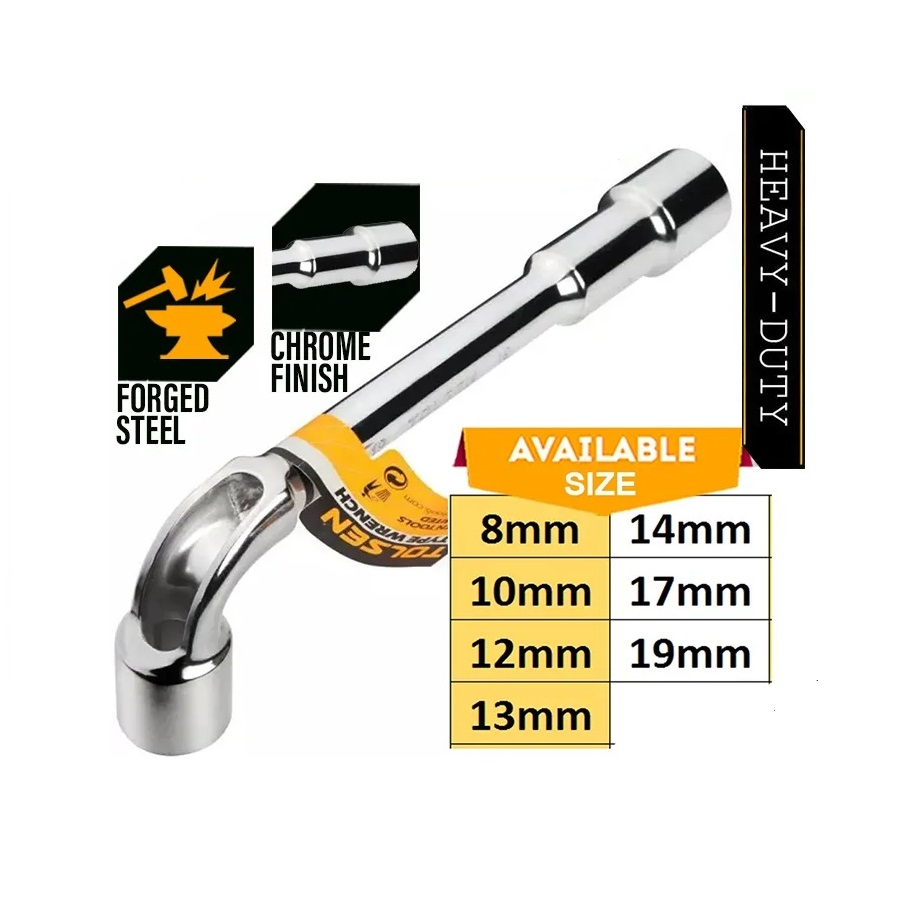 Tolsen L-Type Wrench (8 | 10 | 12 | 13 | 14 | 17 | 19mm) High Strength Metal