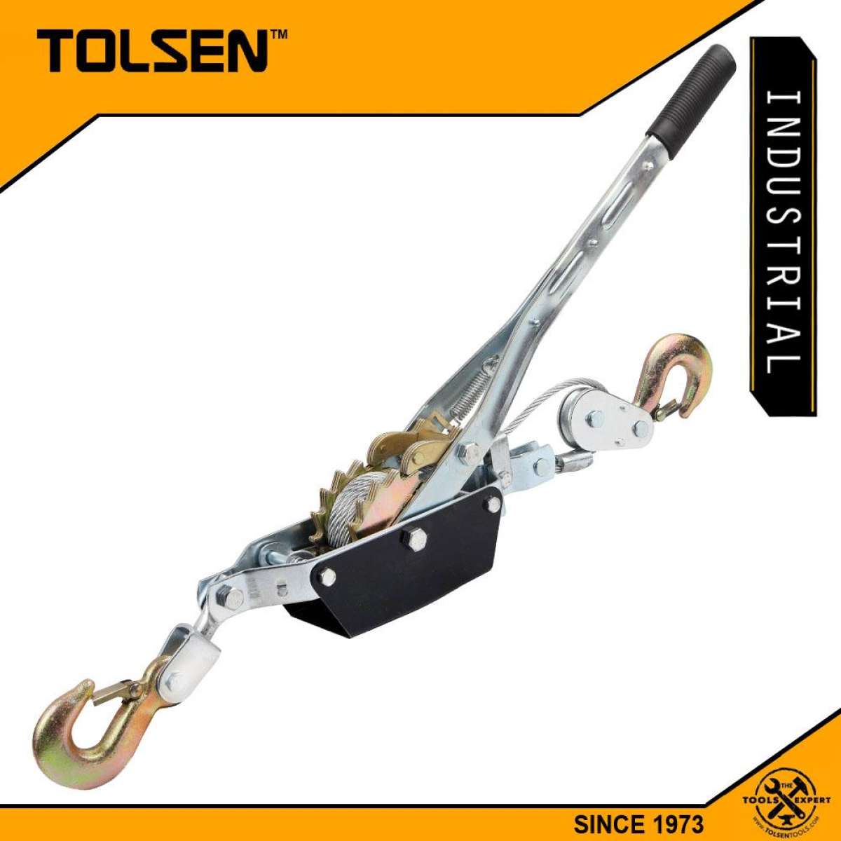 Tolsen Hand Cable Puller with 2 Hooks Double Rachet Wheels 2 Ton Model: 62442