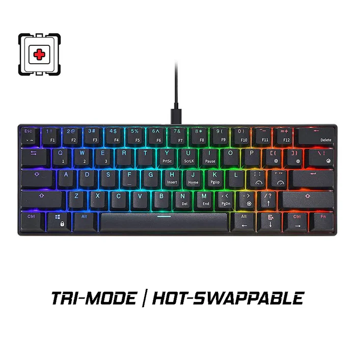 (Sold Out) ROYAL KLUDGE RK61 Tri Mode RGB HOTSWAPPABLE – White / Black_img_2