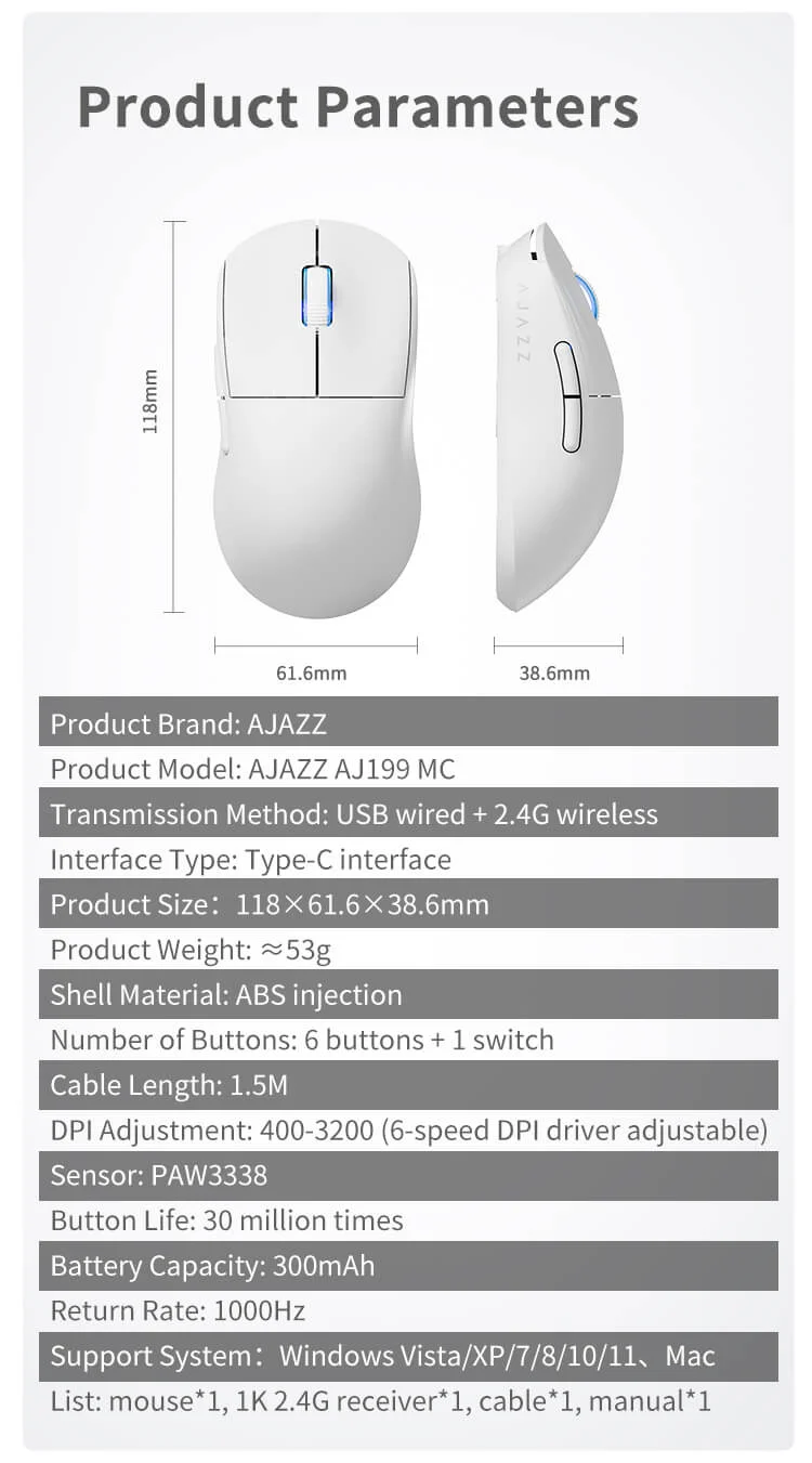 (Sold Out) Ajazz AJ199 MC(Lite) Wireless Gaming Mouse_img_6