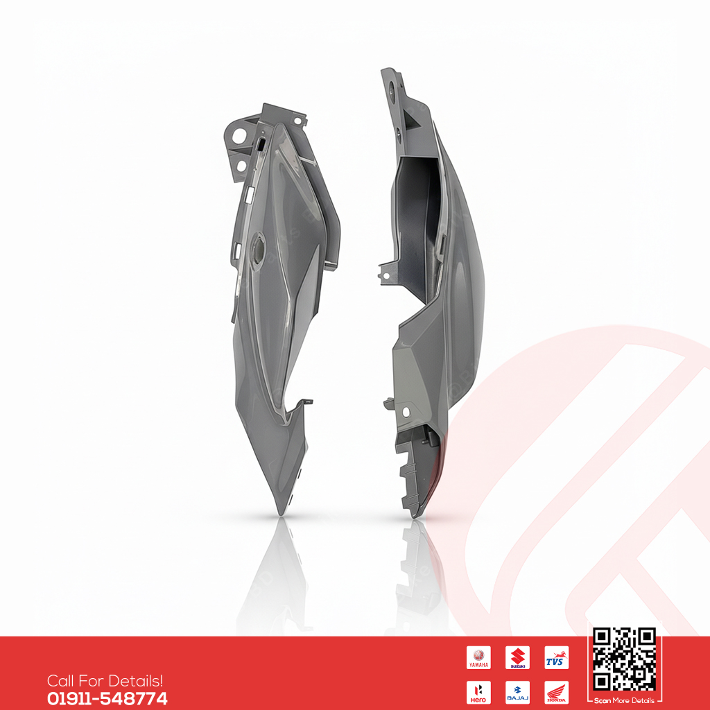 Back Panel for Yamaha FZS V3 Deluxe & FZS V4 (Metallic Grey) bike._img_0