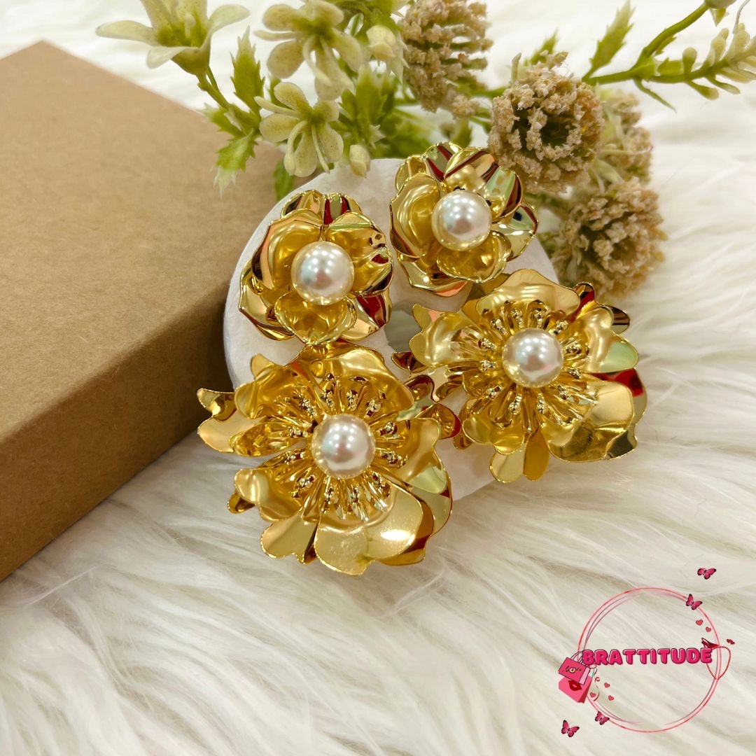 Golden Flower Earrings