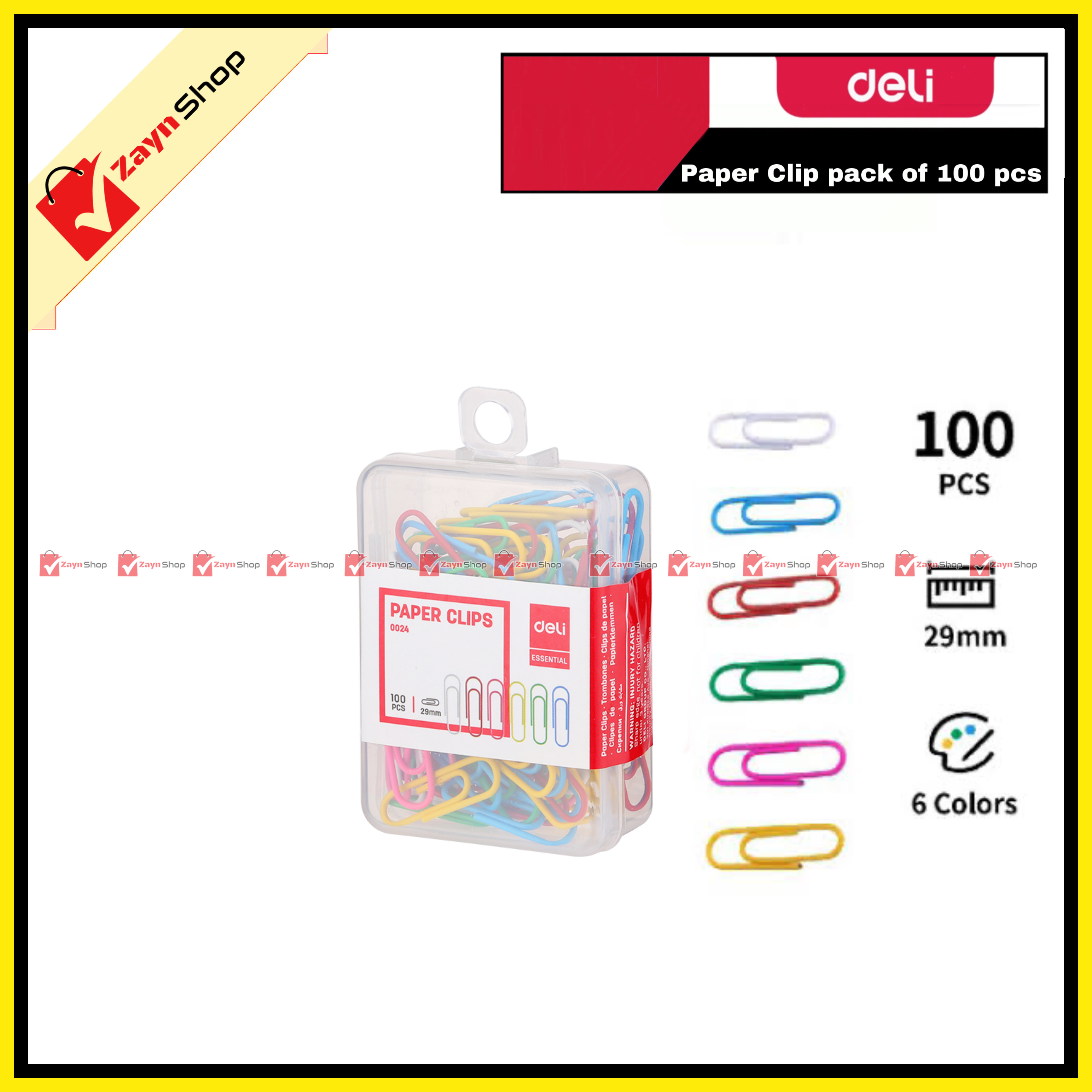 Deli Color Paper Clip Gems clip Pack of 100 pcs_img_0
