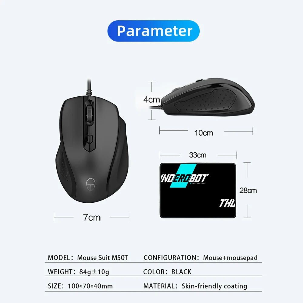 ThundeRobot M50T USB Mouse and Mousepad Combo | 2-in-one combo_img_3