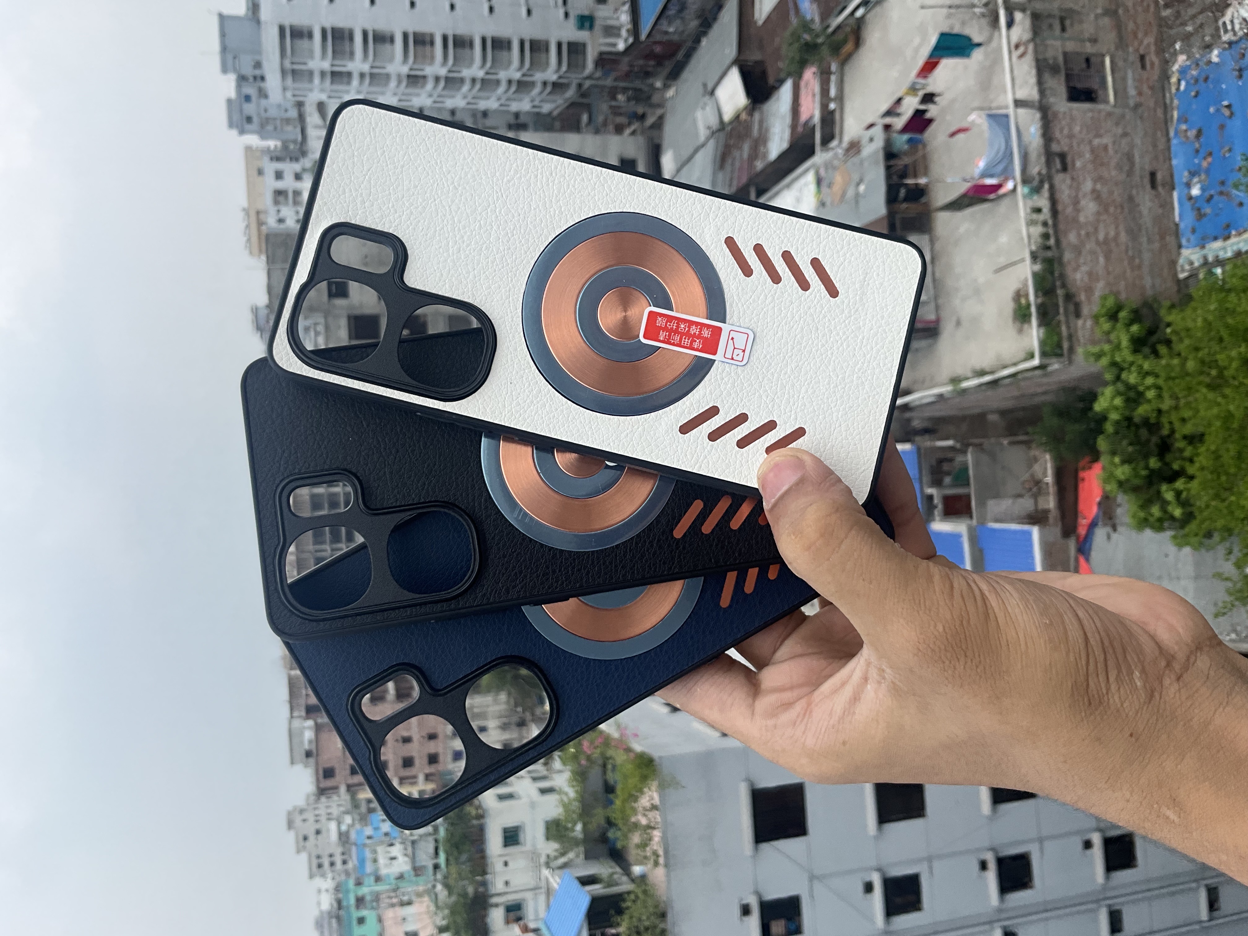 IQOO Neo9 magnetic leather texture brass heat dissipation protective cover_img_0