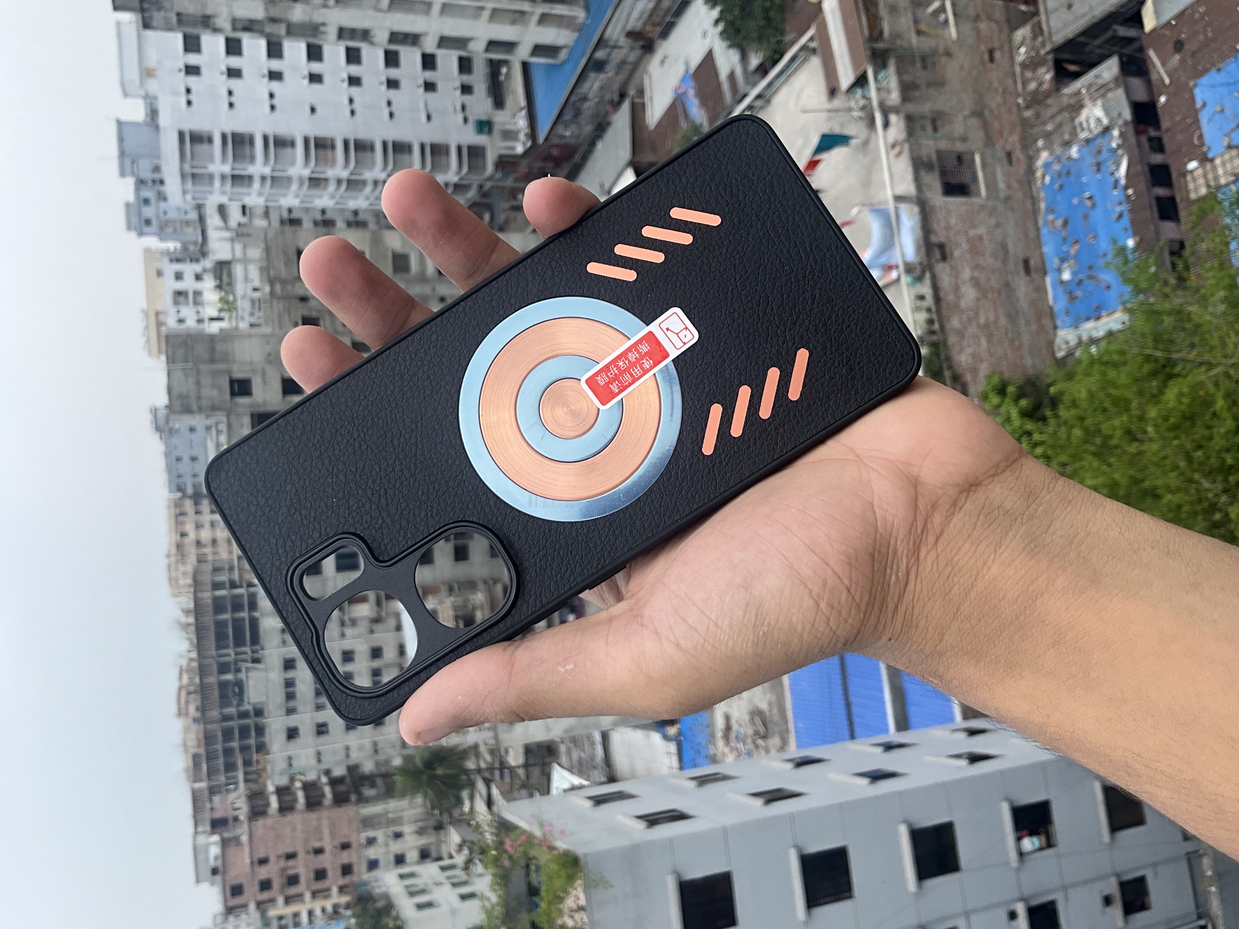 IQOO Neo9 magnetic leather texture brass heat dissipation protective cover_img_2