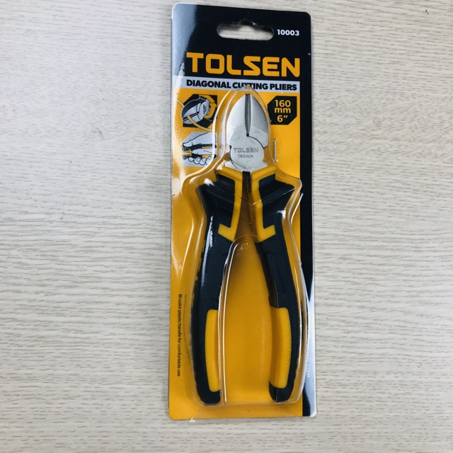 Tolsen 6" Diagonal Cutting Pliers, 160mm TPR Handle Model: 10003_img_1