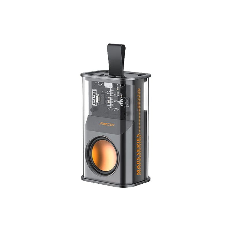 RECCI RSK-W30 Transparent Wireless Speaker with RGB Light- Orange Color_img_2