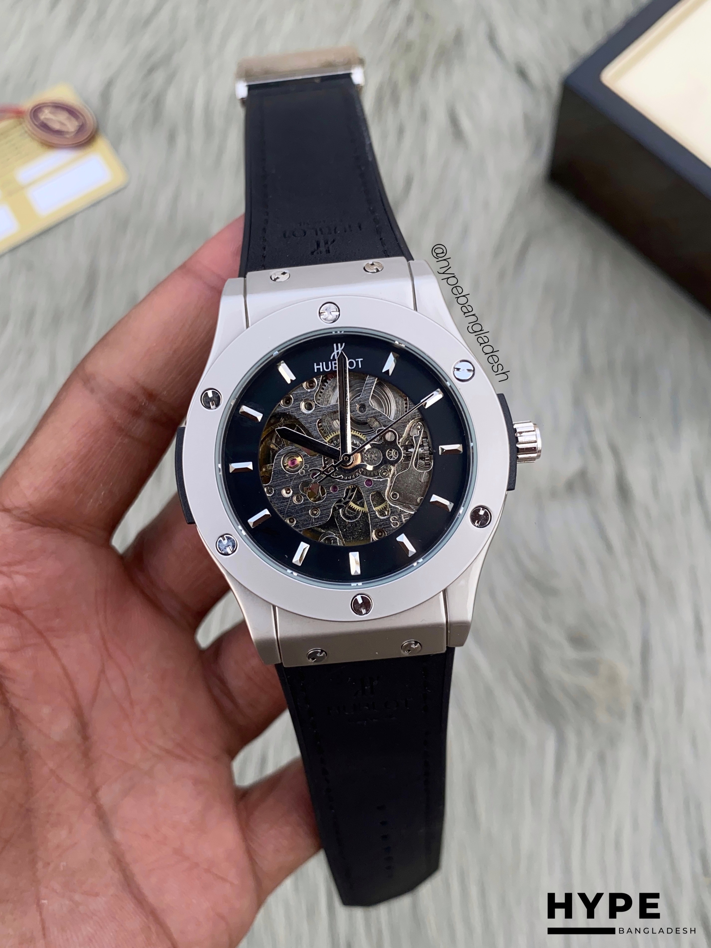 Hublot automatic silicone belt (Black)_img_0