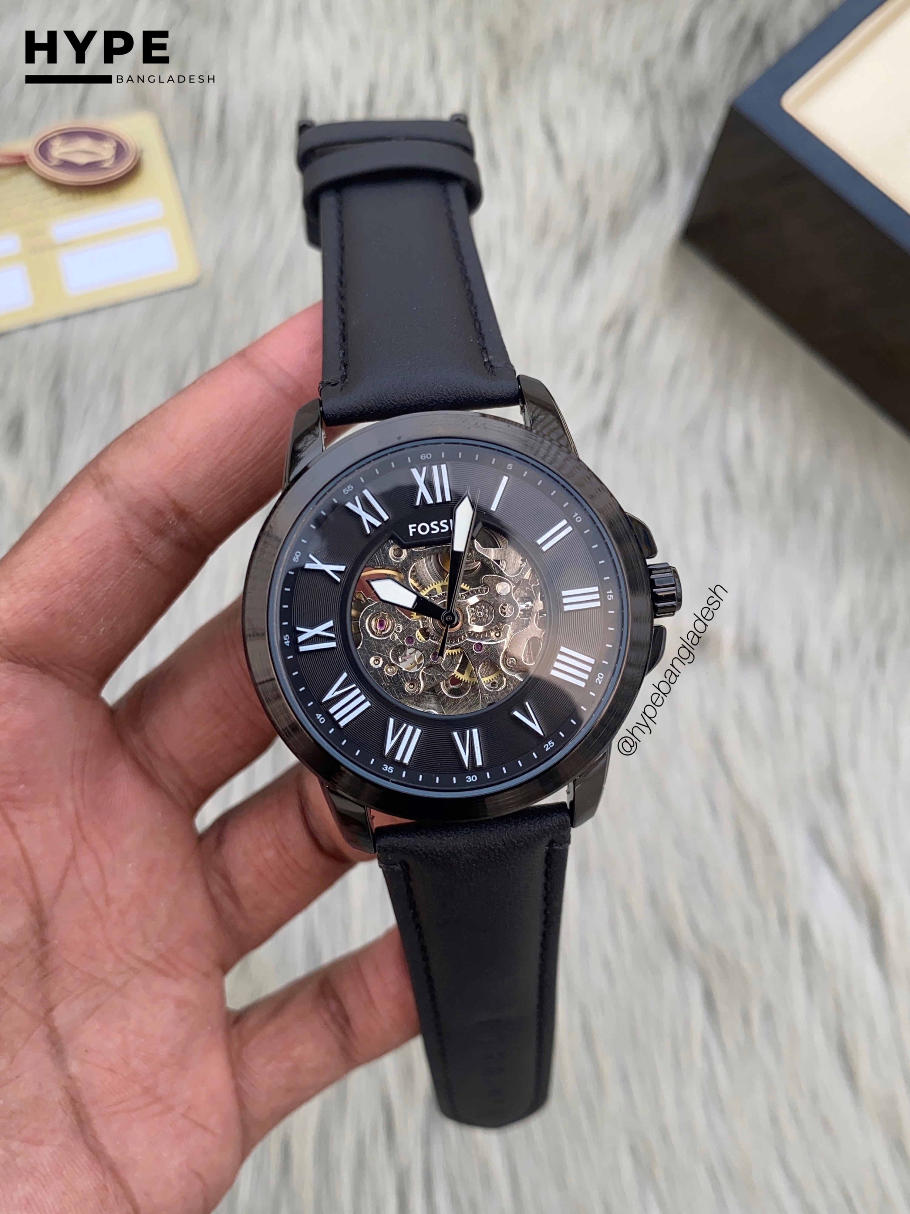 Fossil Automatic black leather black dial_img_0