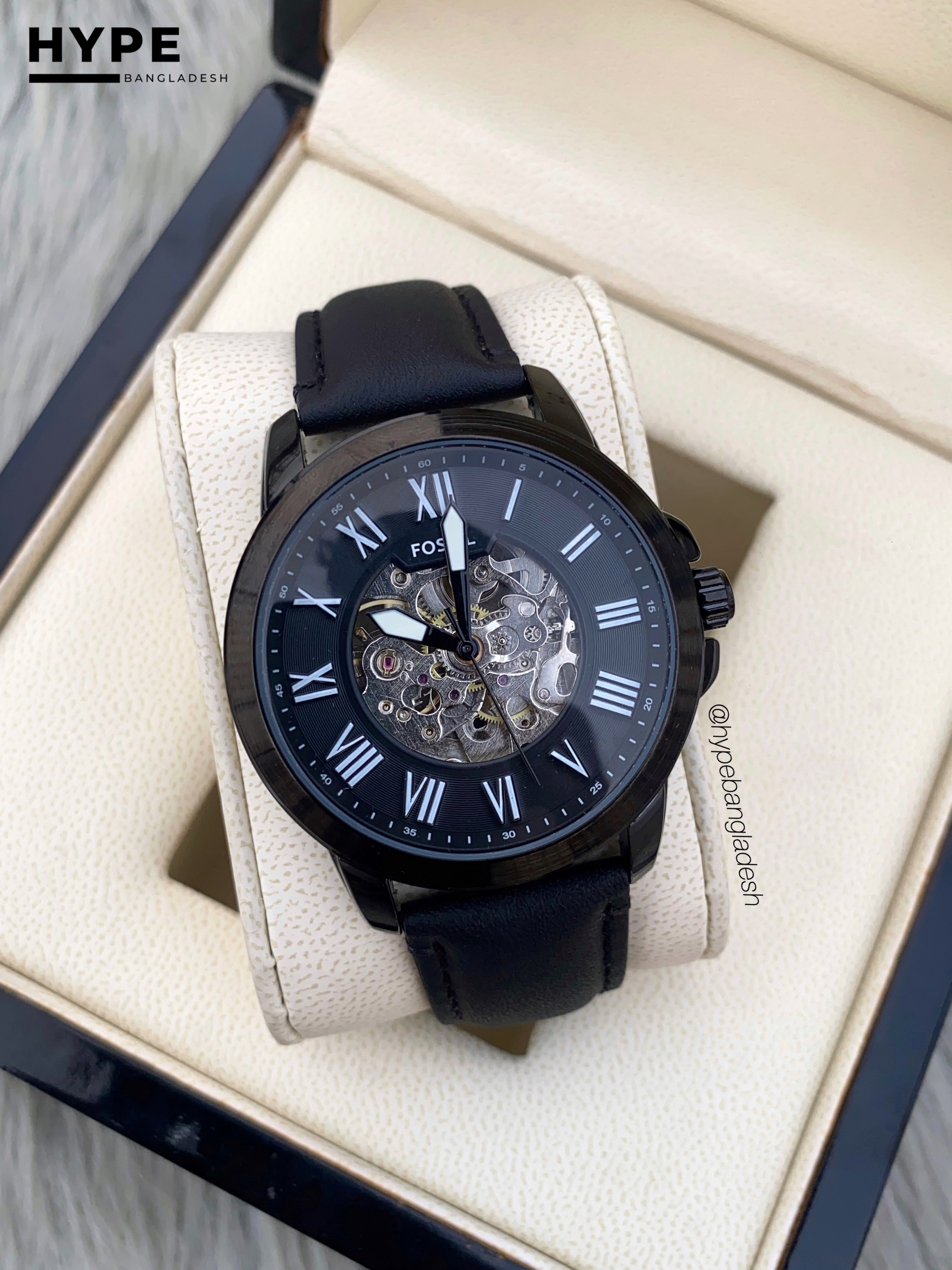 Fossil Automatic black leather black dial_img_1