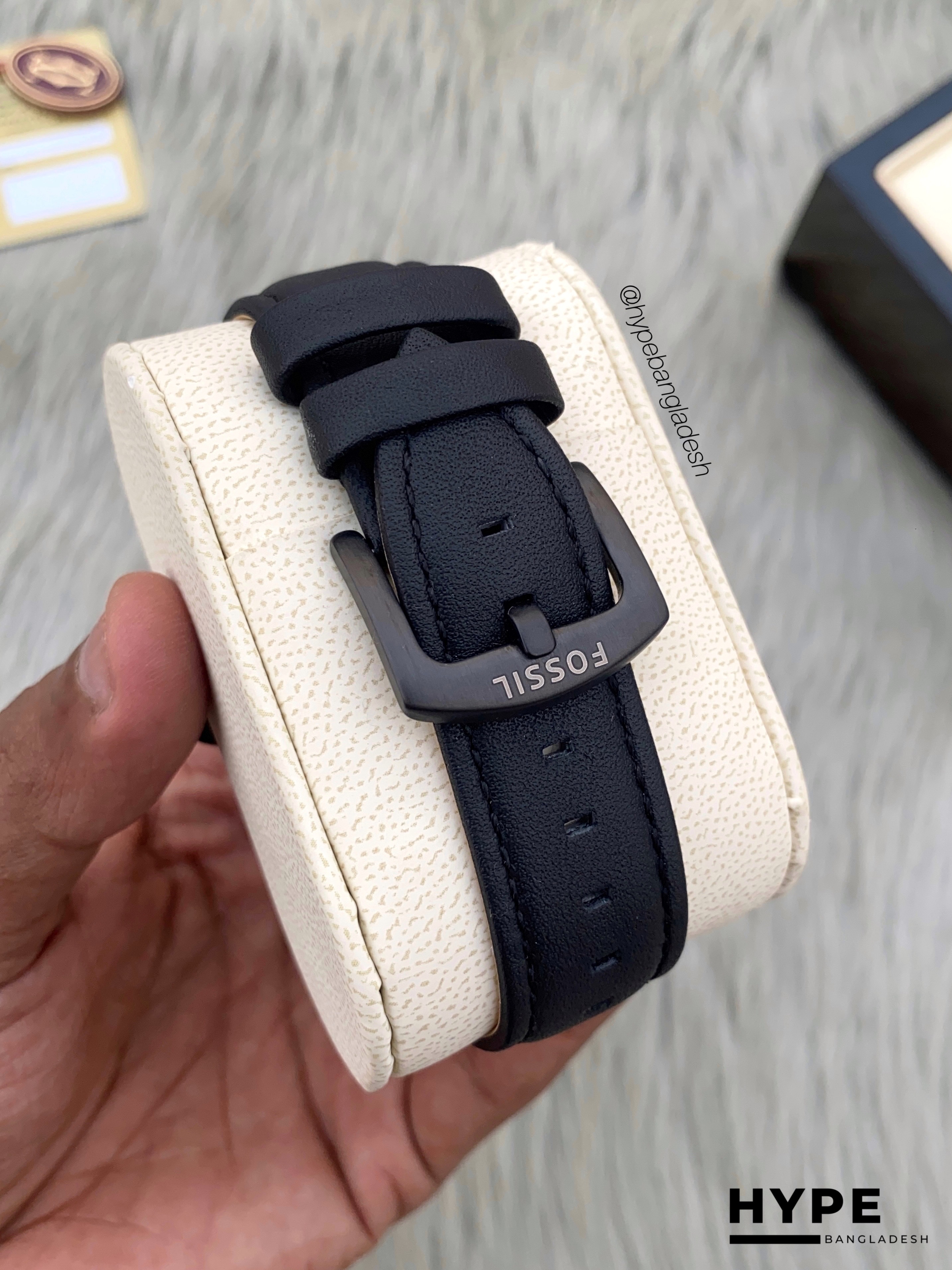 Fossil Automatic black leather black dial_img_2