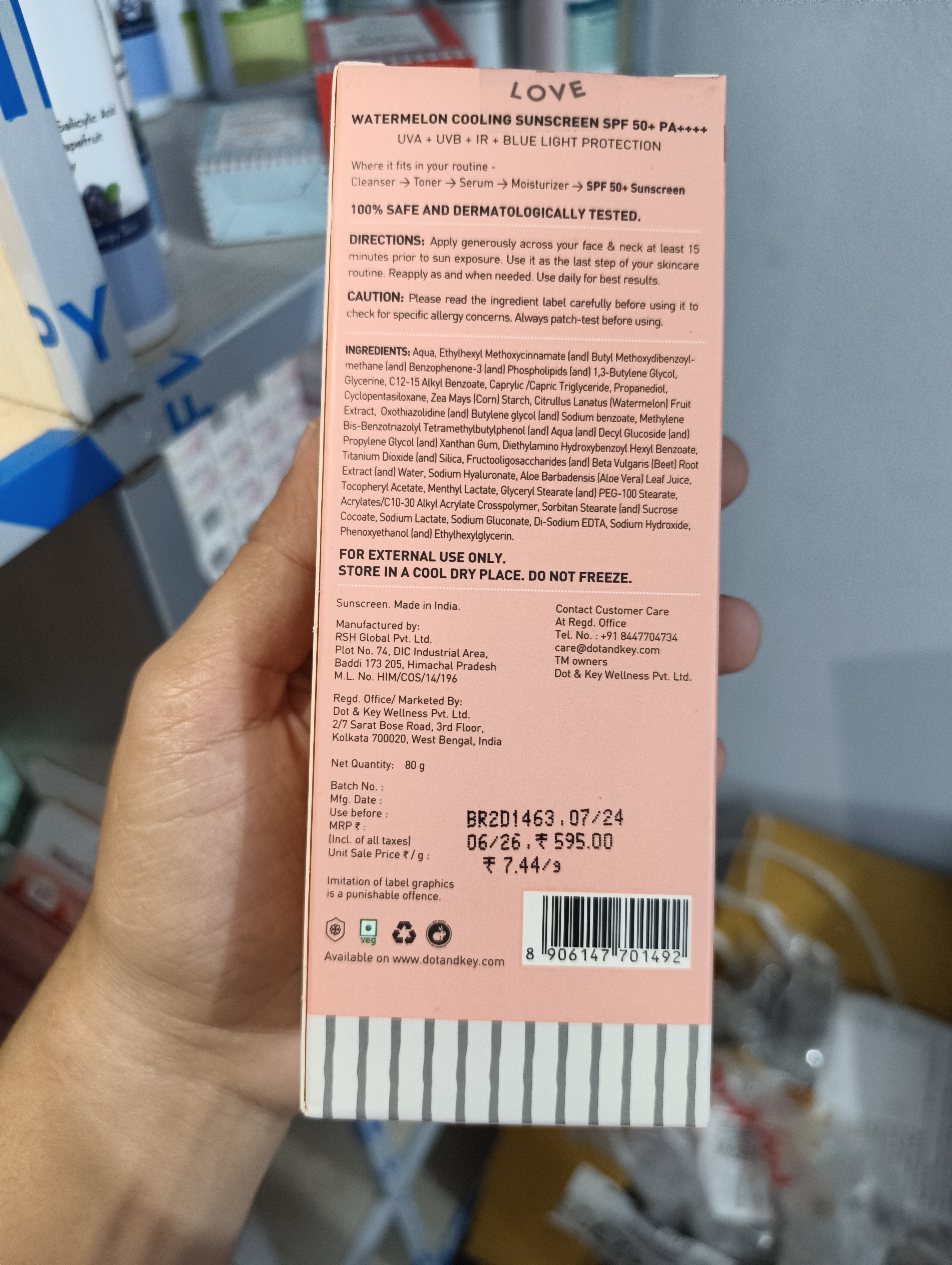 Dot & Key Watermelon Cooling Sunscreen aqua-gel SPF 50++++ 80g_img_2