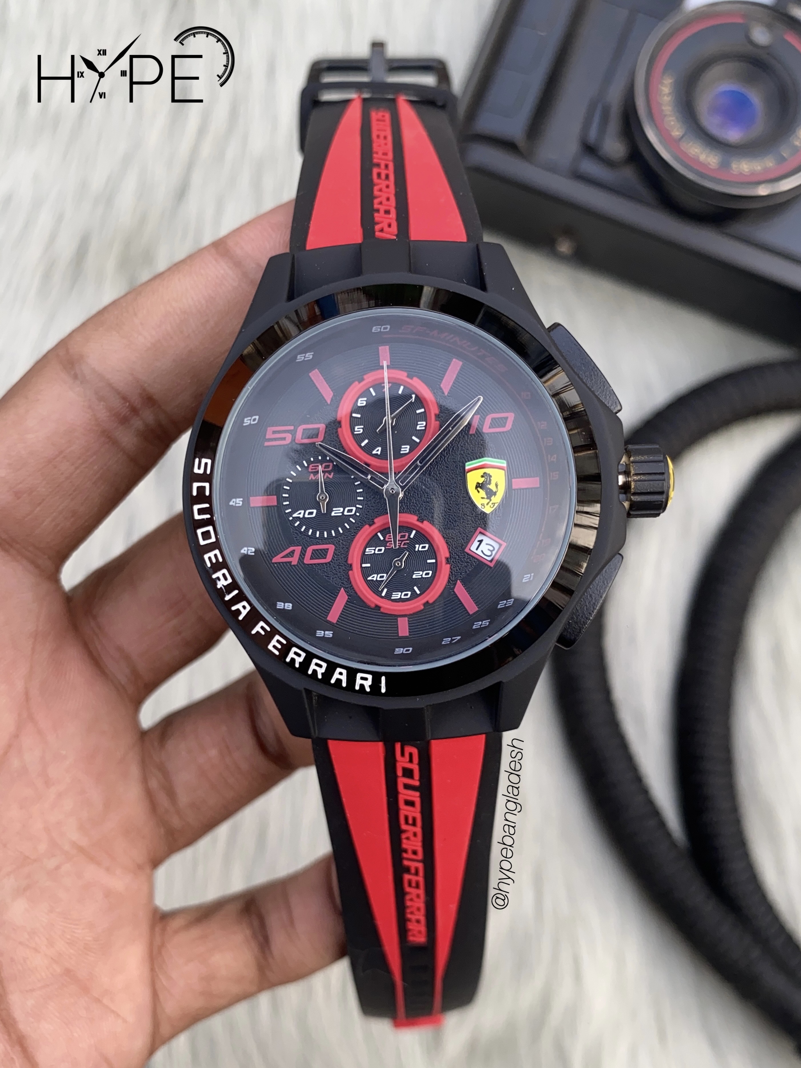 Ferrari chronograph rubber belt (Red)_img_0