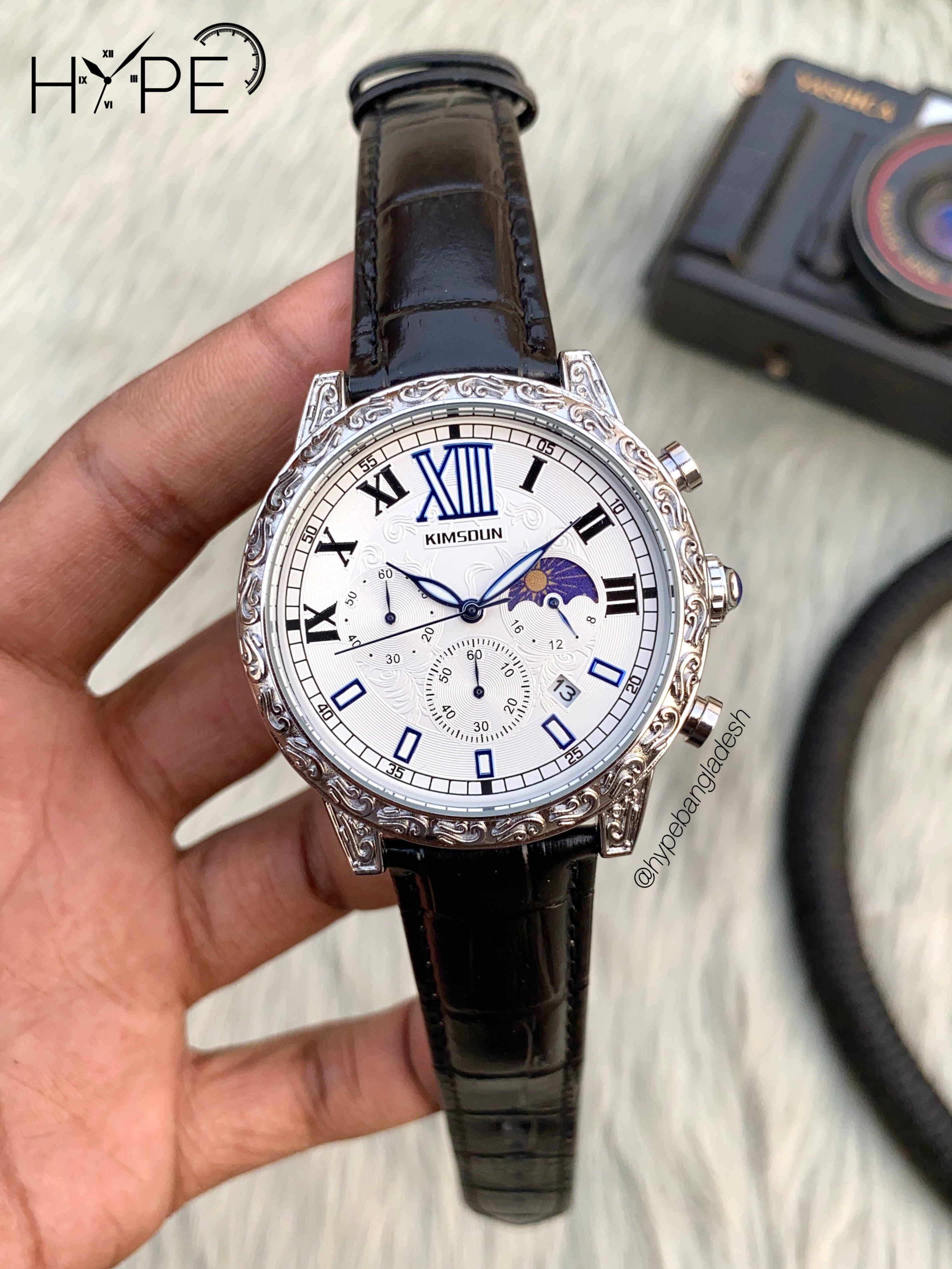 Kimsoun chronograph leather belt_img_0