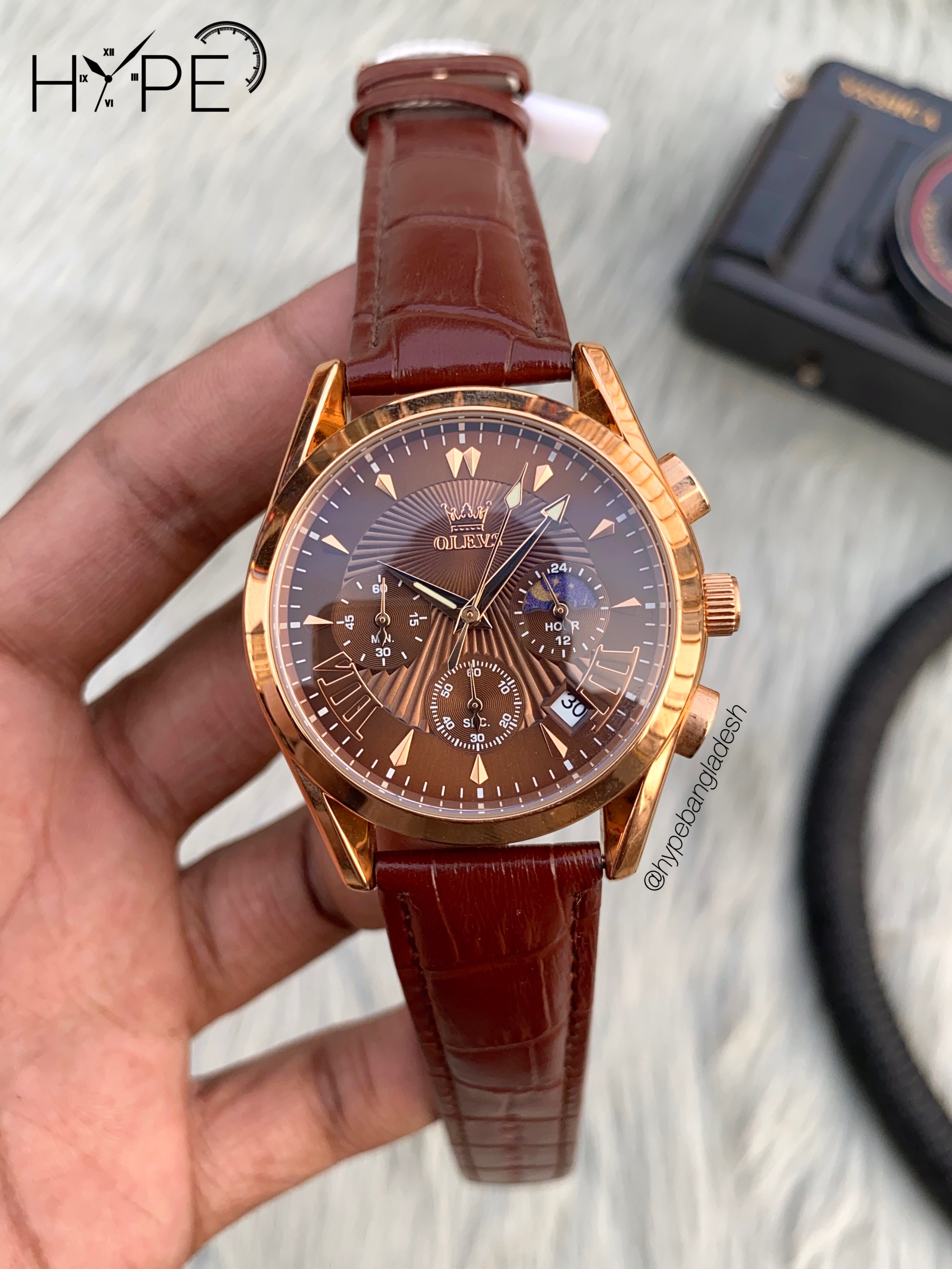 Olevs chronograph leather belt_img_0