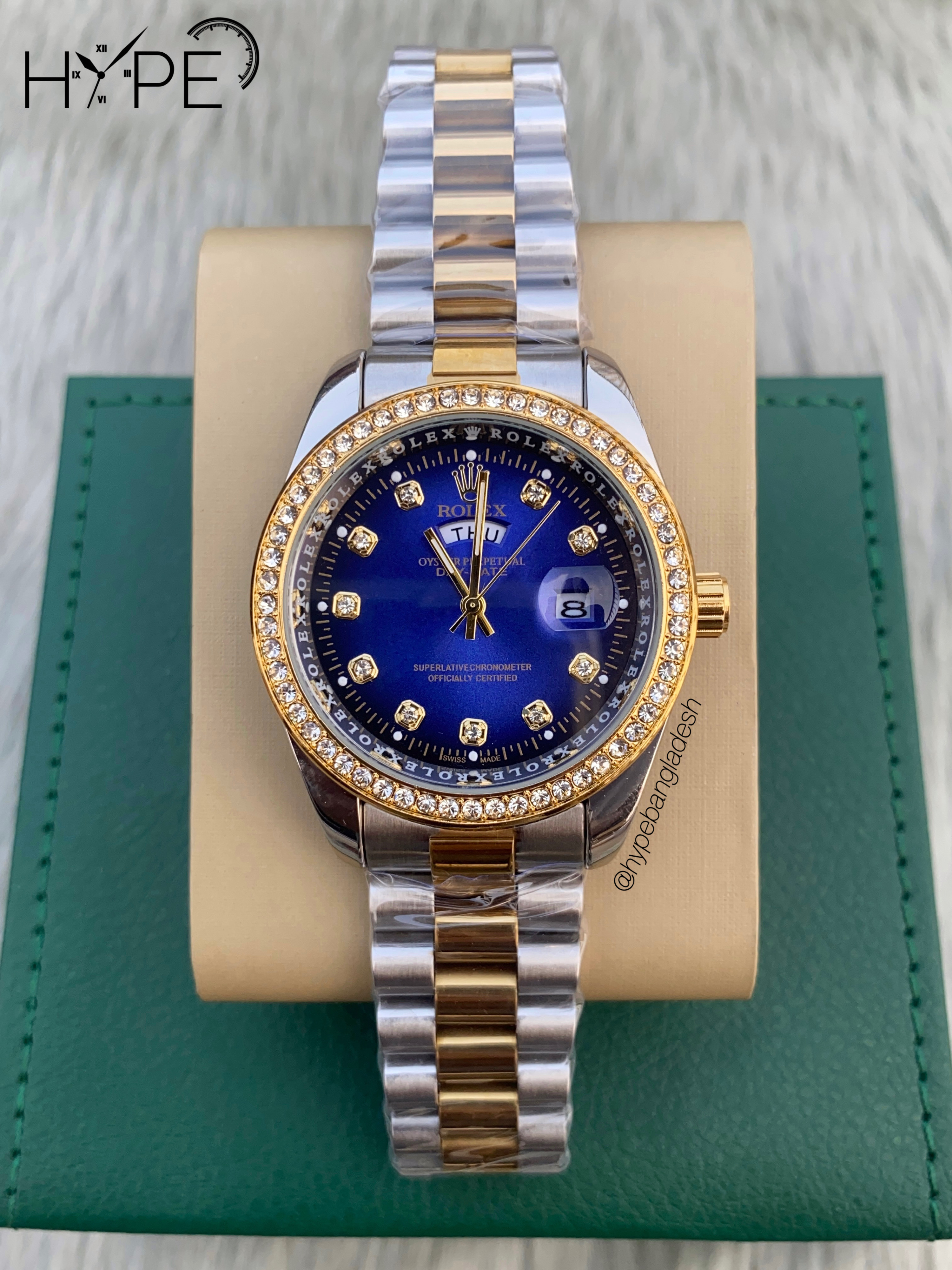 R0LEX DayDate stone bezel (Blue dial)_img_0