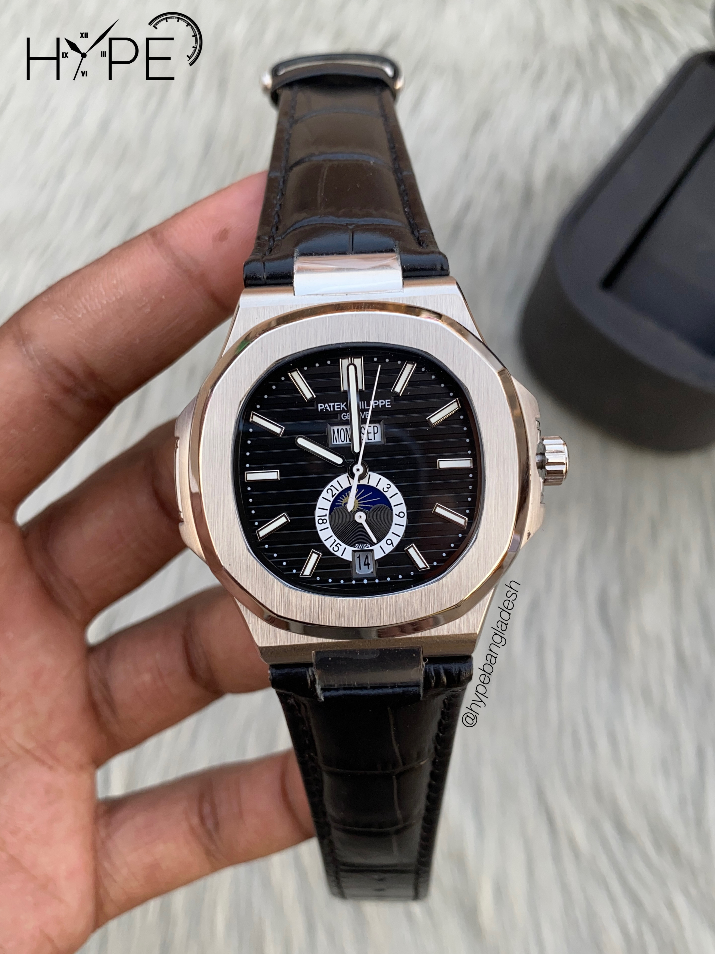 Patek nautilus AAA automatic leather belt_img_0