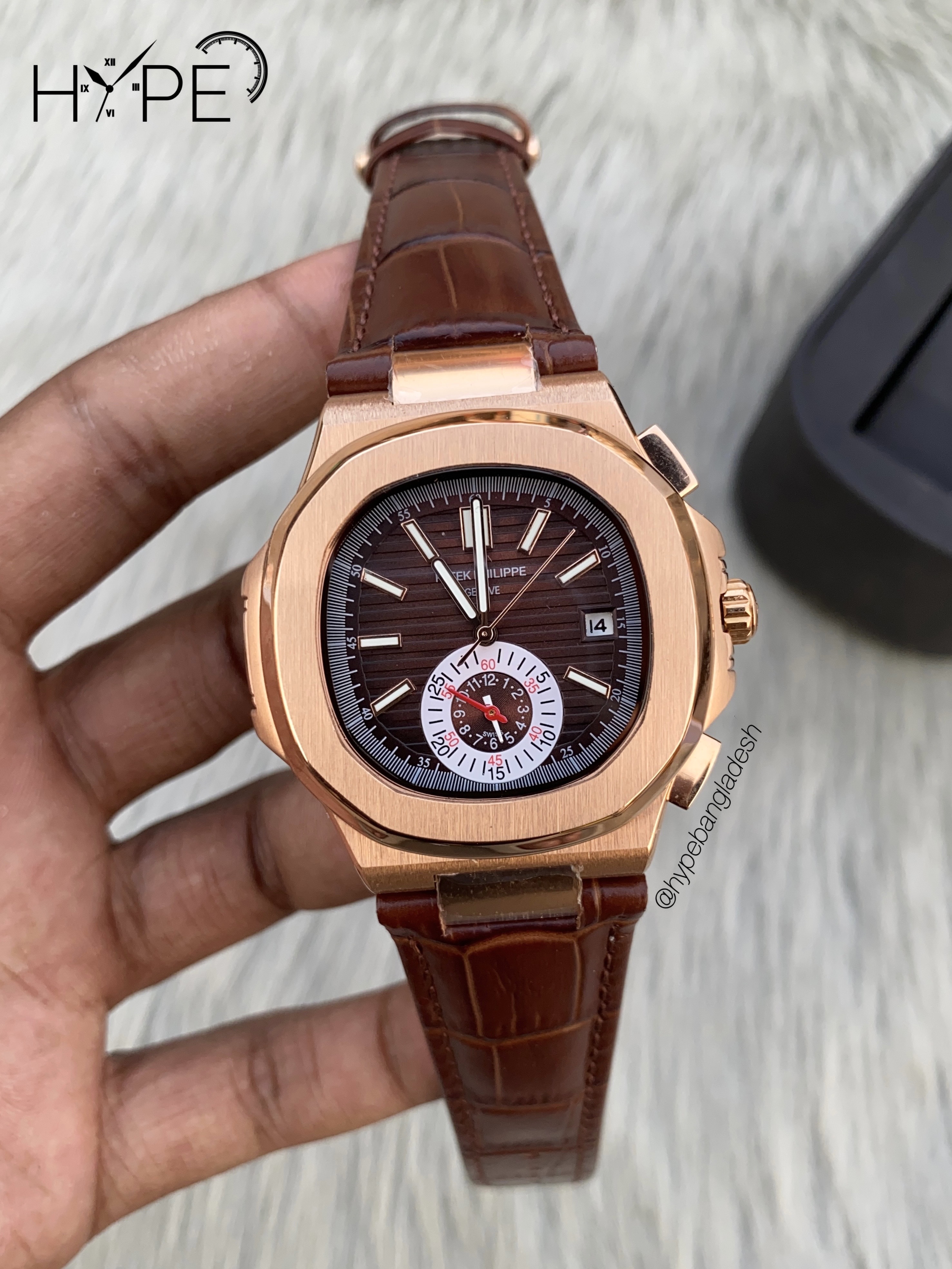 Patek nautilus AAA automatic leather belt_img_0