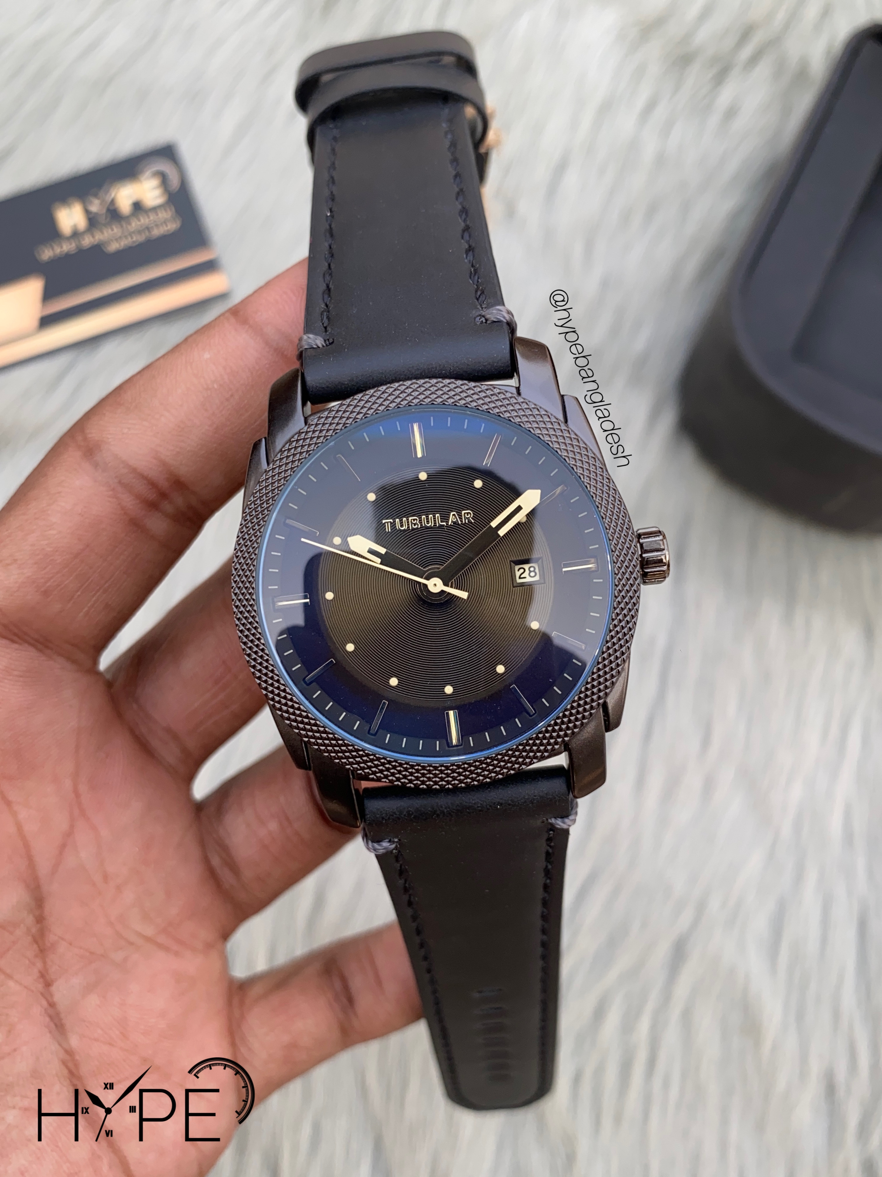 Tubular leather belt Quartz_img_0