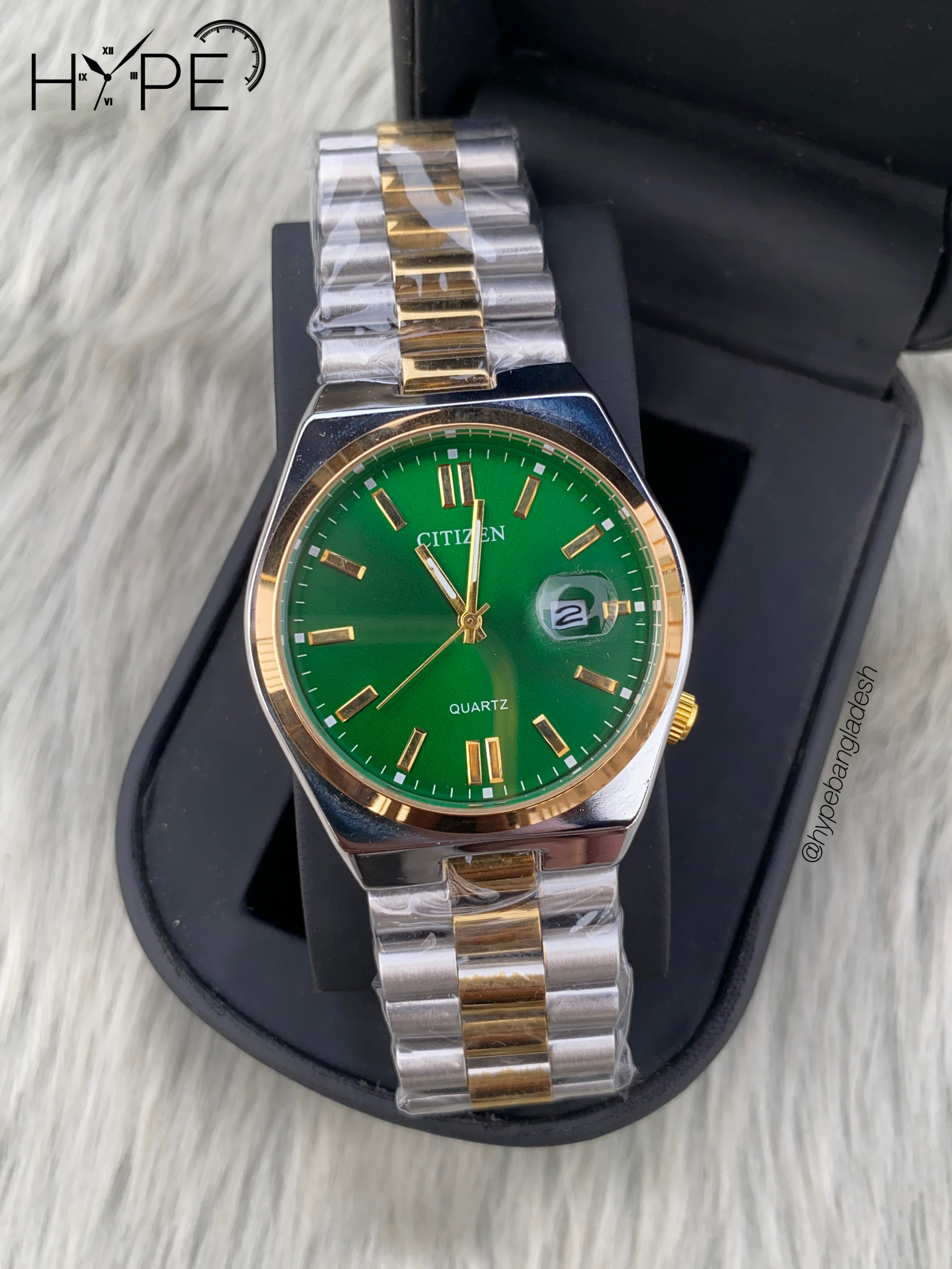 Citizen Quartz two-tone chain green dial_img_0