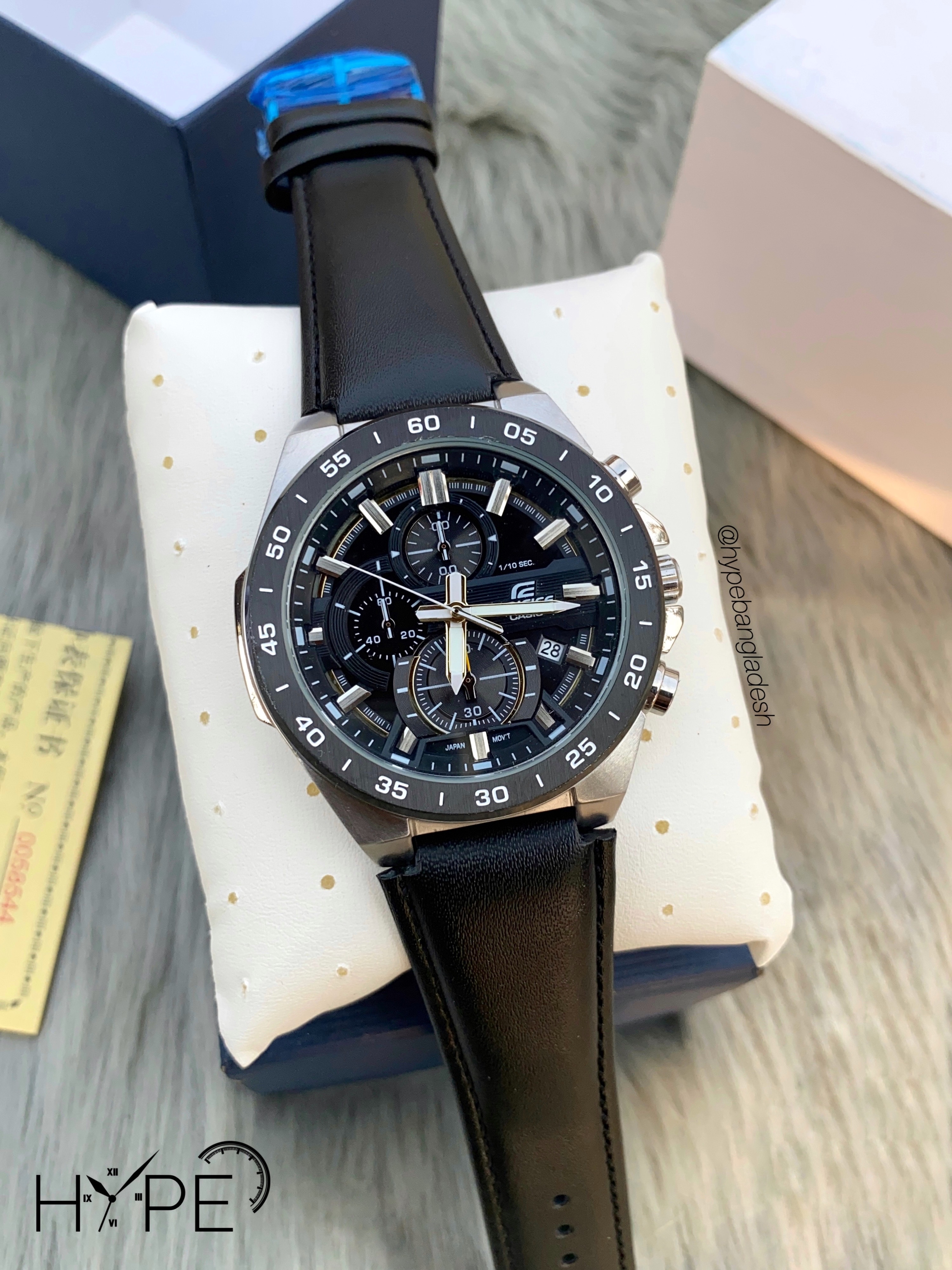 Edifice 1:1 chronograph leather belt (black)_img_0