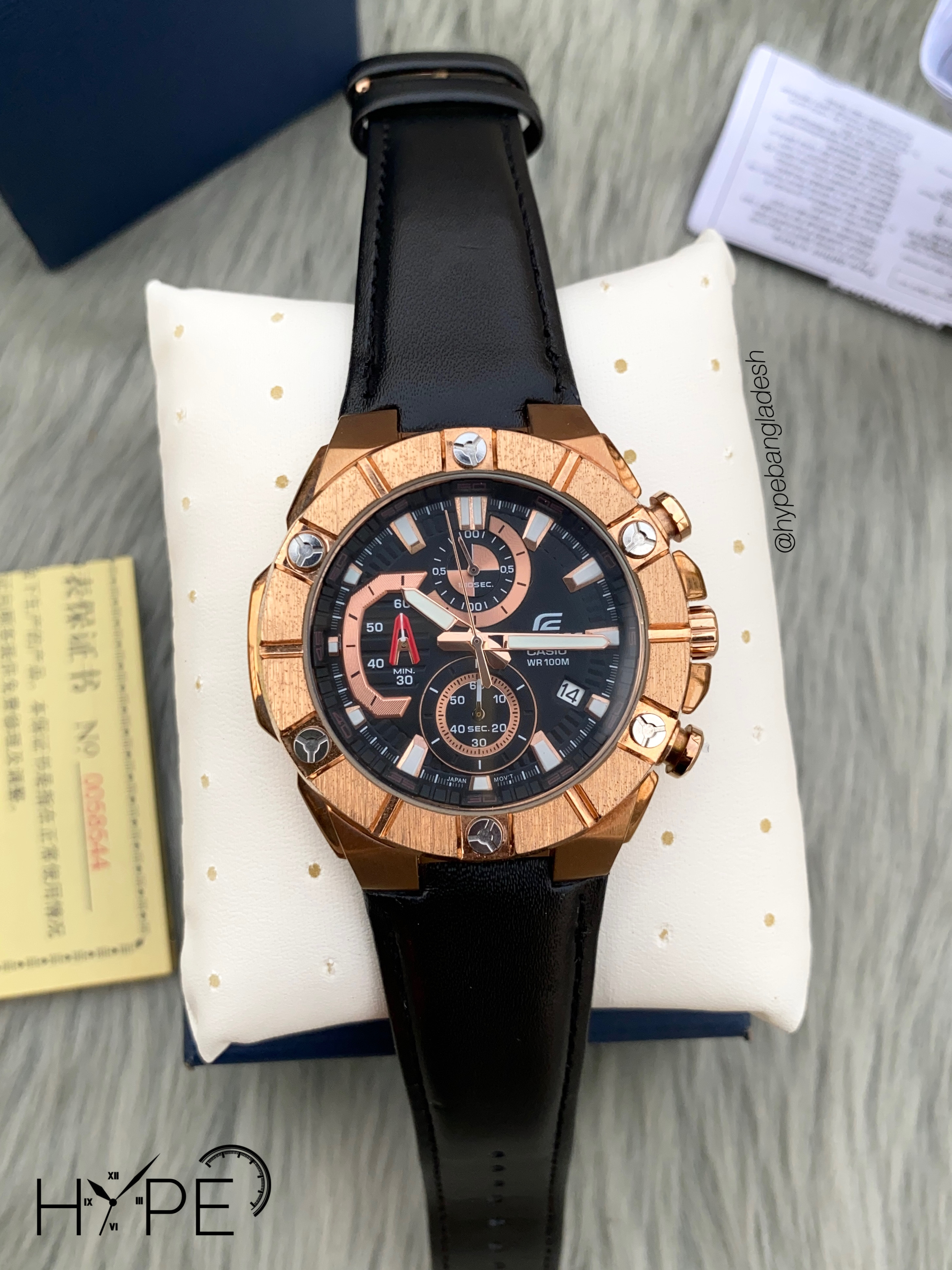 Edifice 1:1 chronograph leather belt (rosegold)_img_0