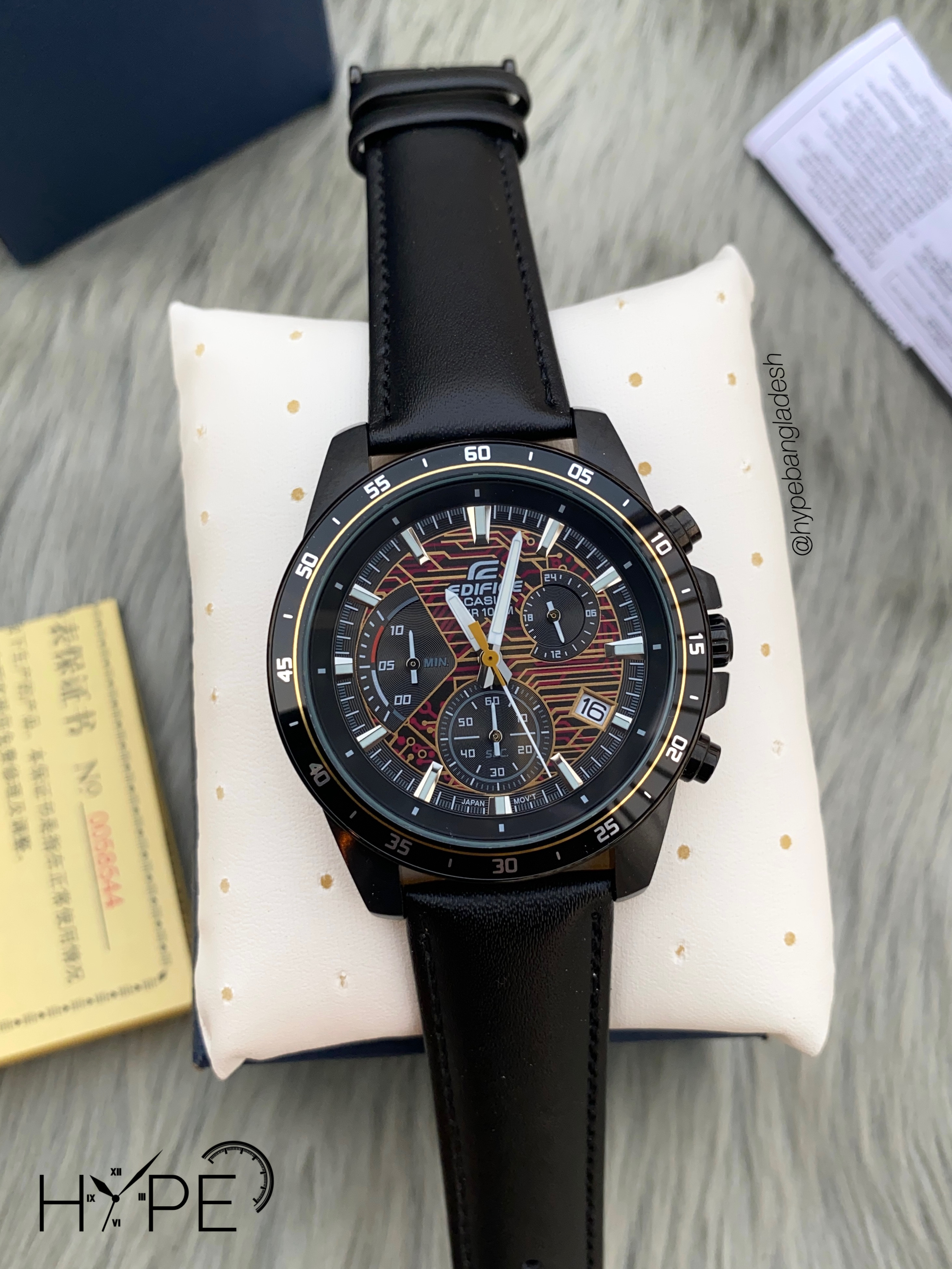 Edifice 1:1 chronograph leather belt (black)_img_0