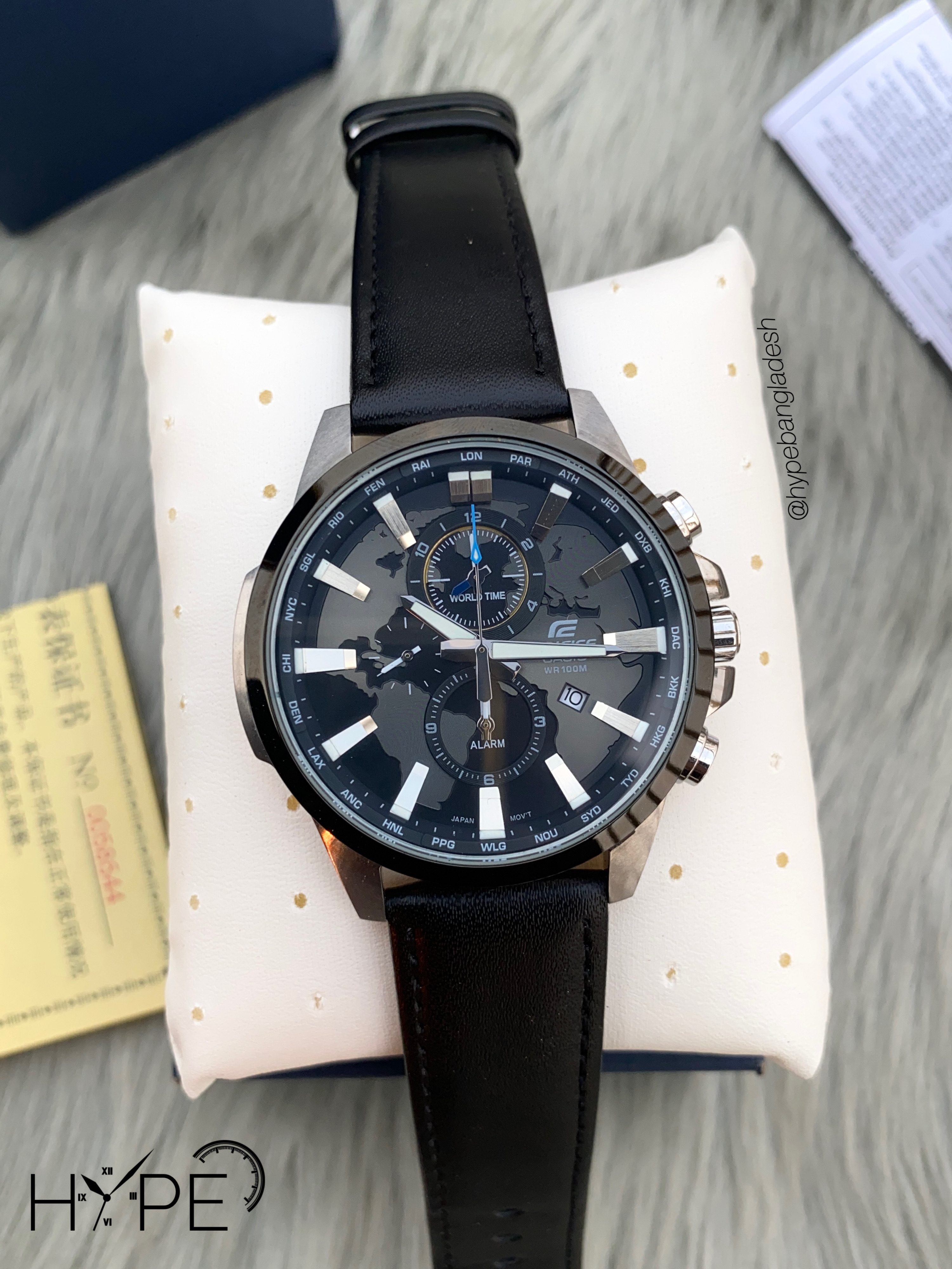 Edifice 1:1 chronograph leather belt (black )_img_0