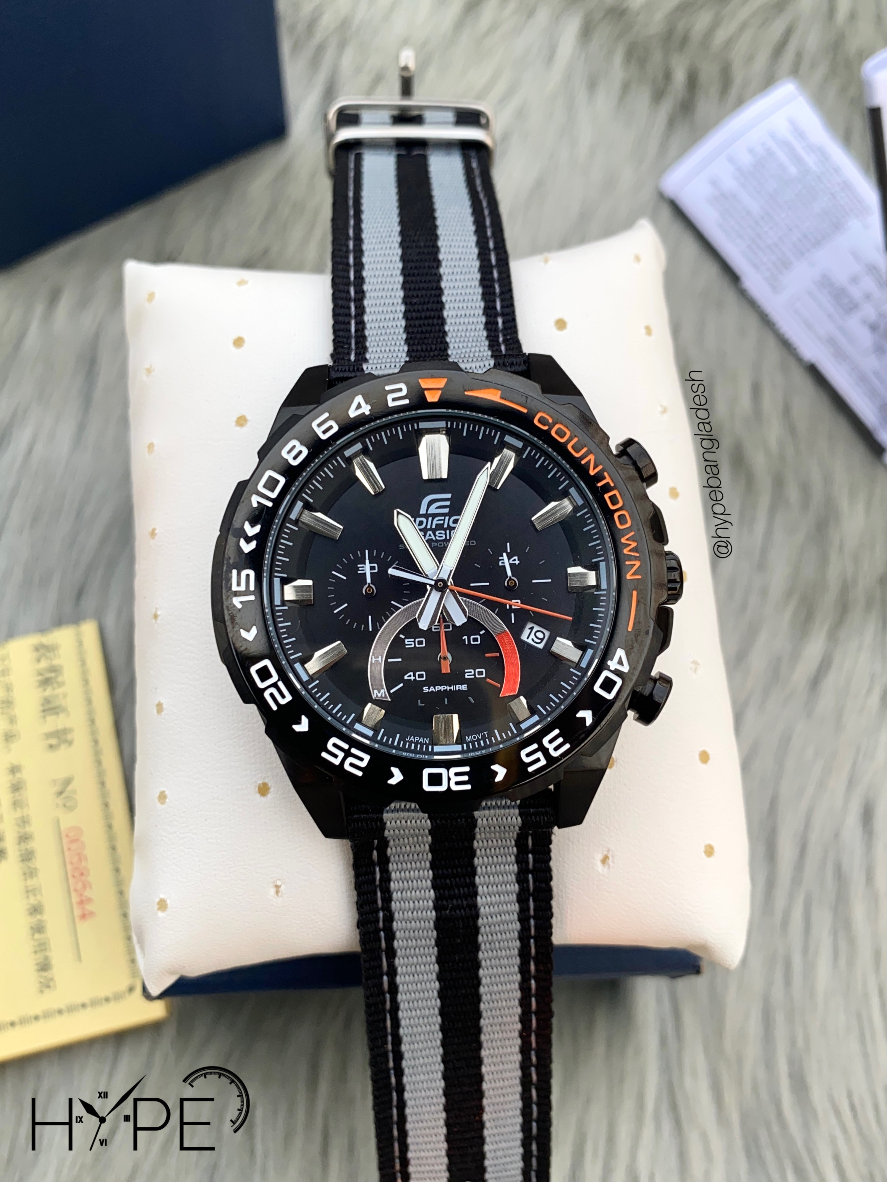 Edifice 1:1 chronograph nato belt (black-ash)_img_0