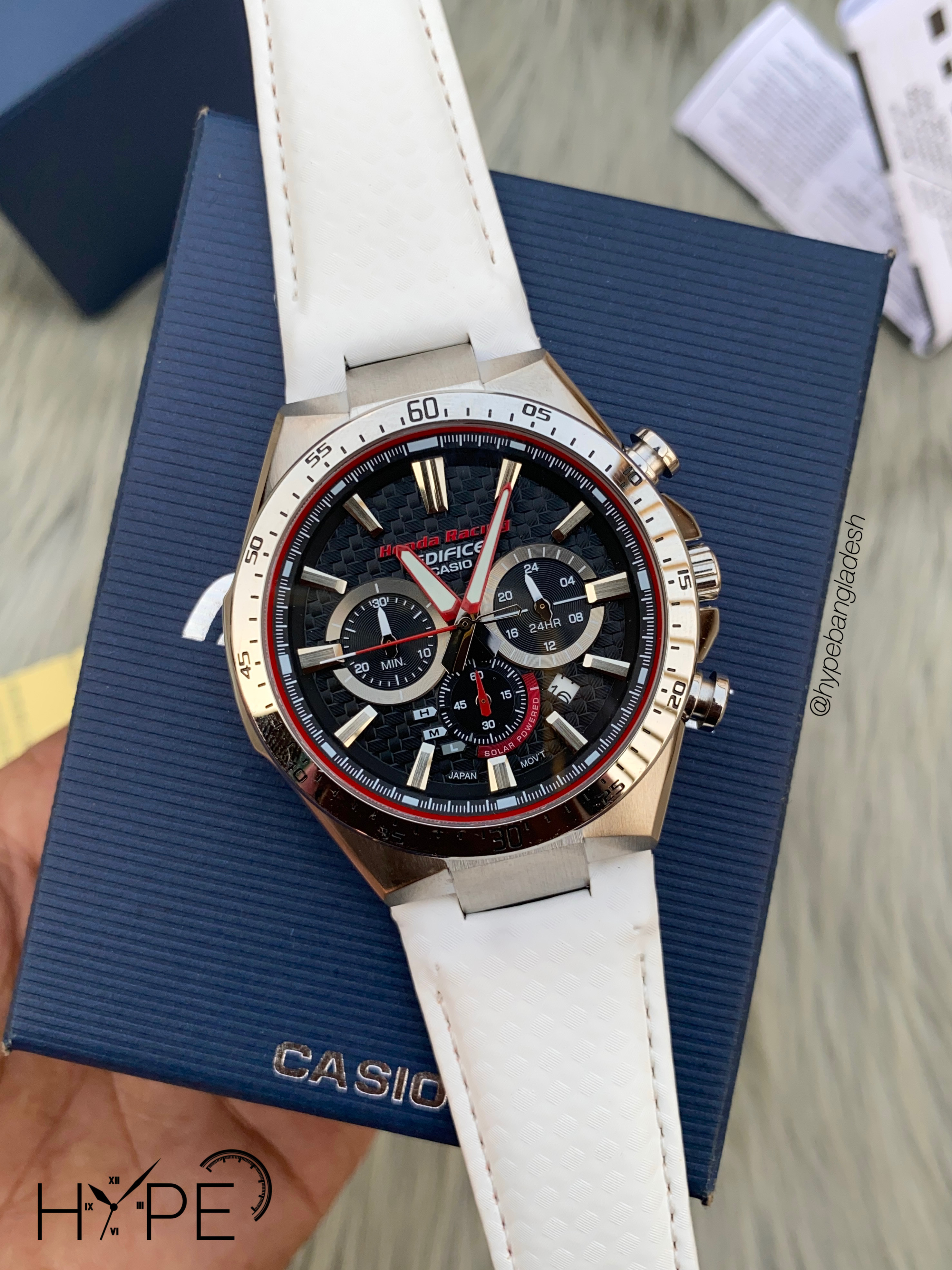 Edifice 1:1 chronograph leather belt (white)_img_0